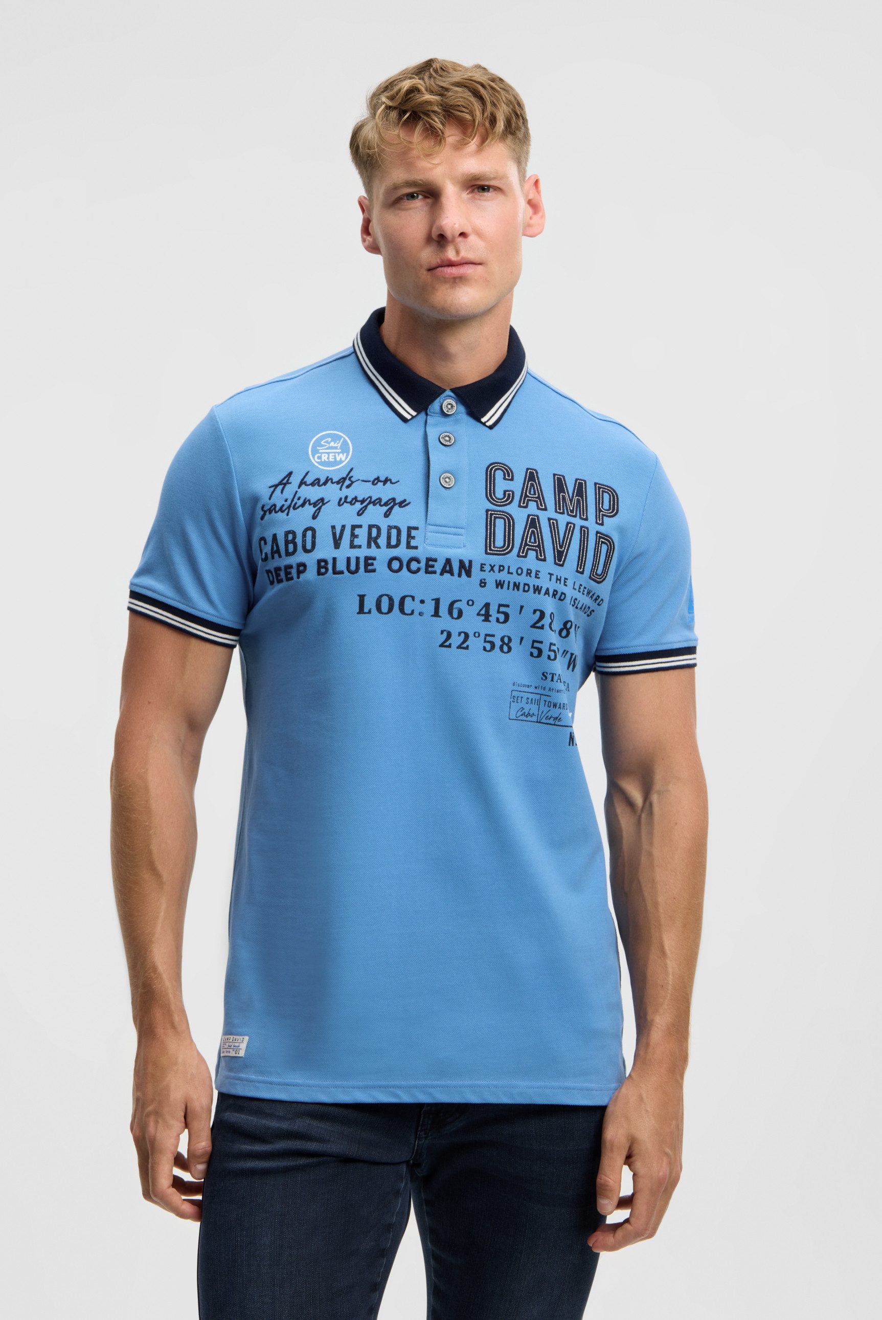 CAMP DAVID Poloshirt mit Seitenschlitze