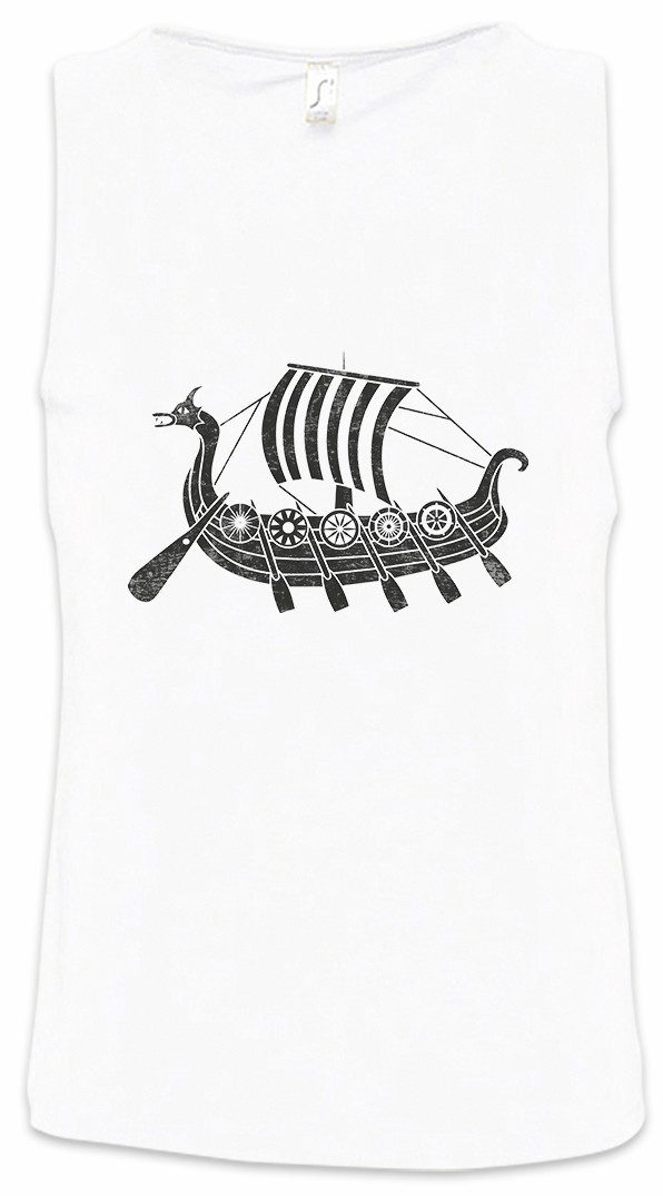Urban Backwoods Tanktop Viking Ship V Ärmelloses T-Shirt Drachenboot Walhalla Odin Thor Norse Vikings Norsemen Hugin Geri