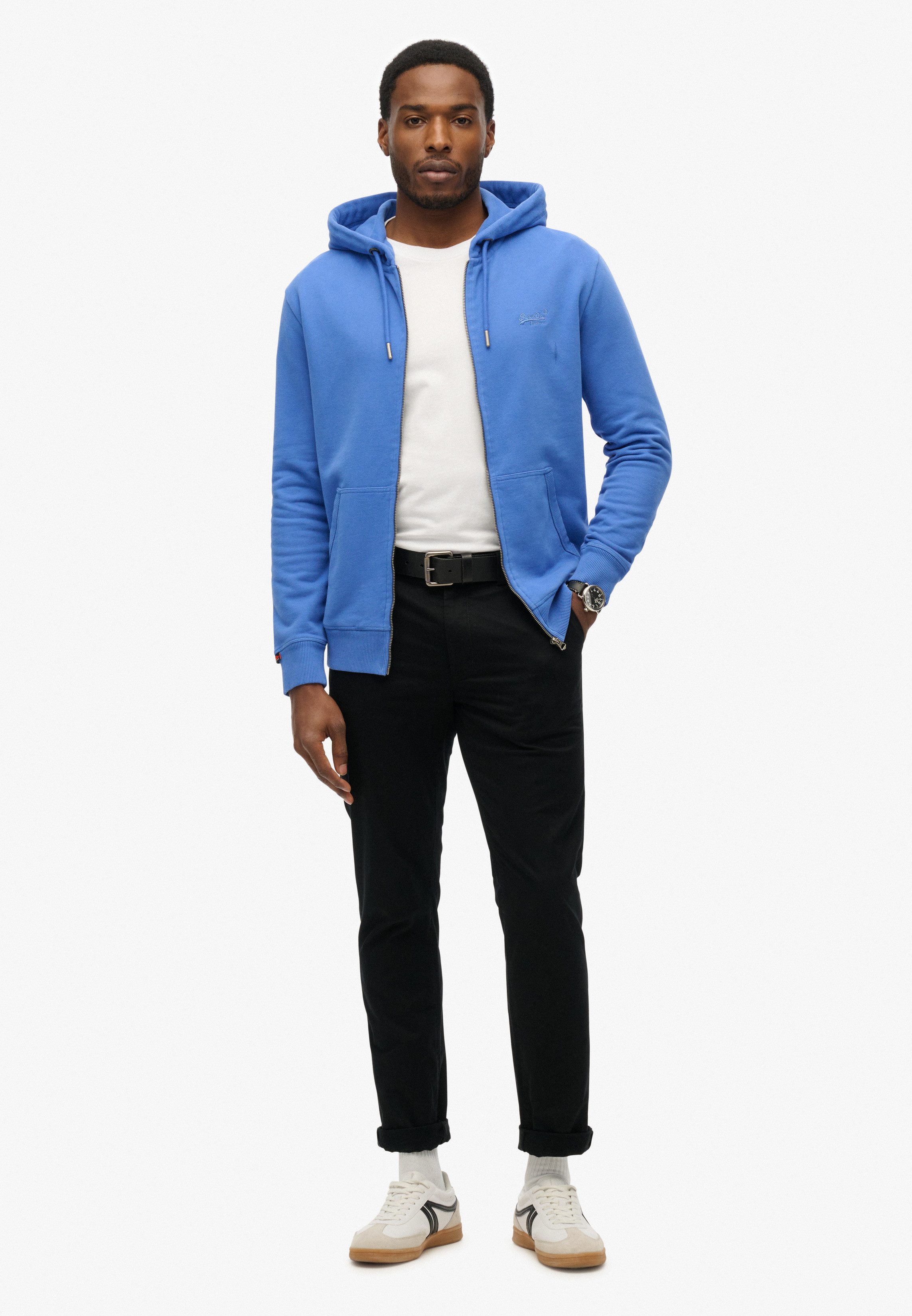 Superdry Kapuzensweatjacke ESSENTIAL LOGO ZIP HOODIE HB Baumwollmischung, slim fit