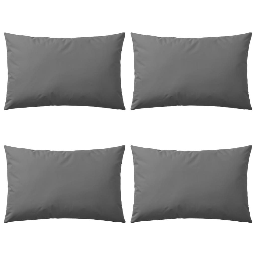 vidaXL Zierkissen Gartenkissen 4 Stk. 60 x 40 cm Grau, (4 St)