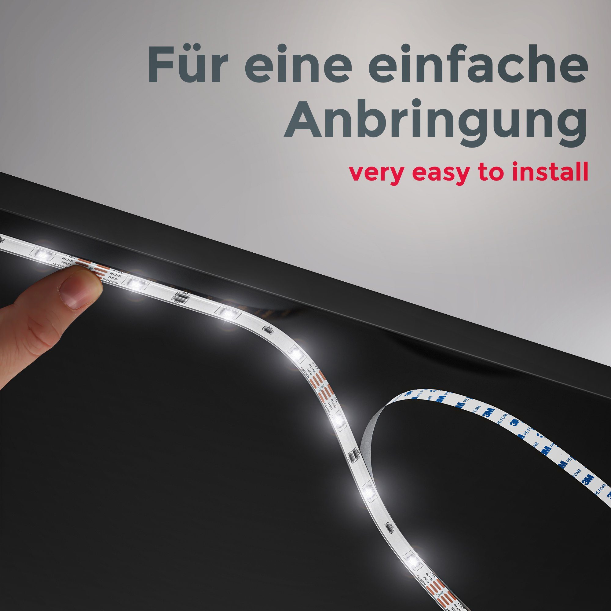 B.K.Licht LED-Streifen, 3m WiFi mit App-Steuerung Smart LED Band/Stripes dimmbar Home