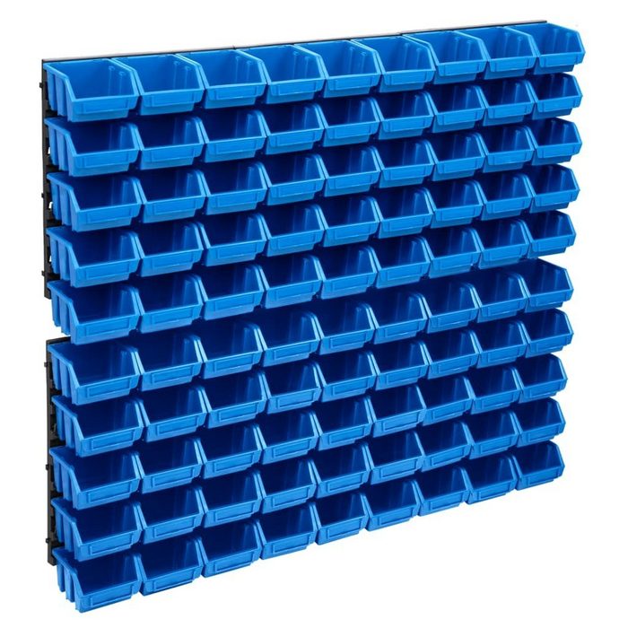 vidaXL Werkzeugbox 96tlg. Behälter-Set für Kleinteile mit Wandplatten Blau Schwarz (1 St)