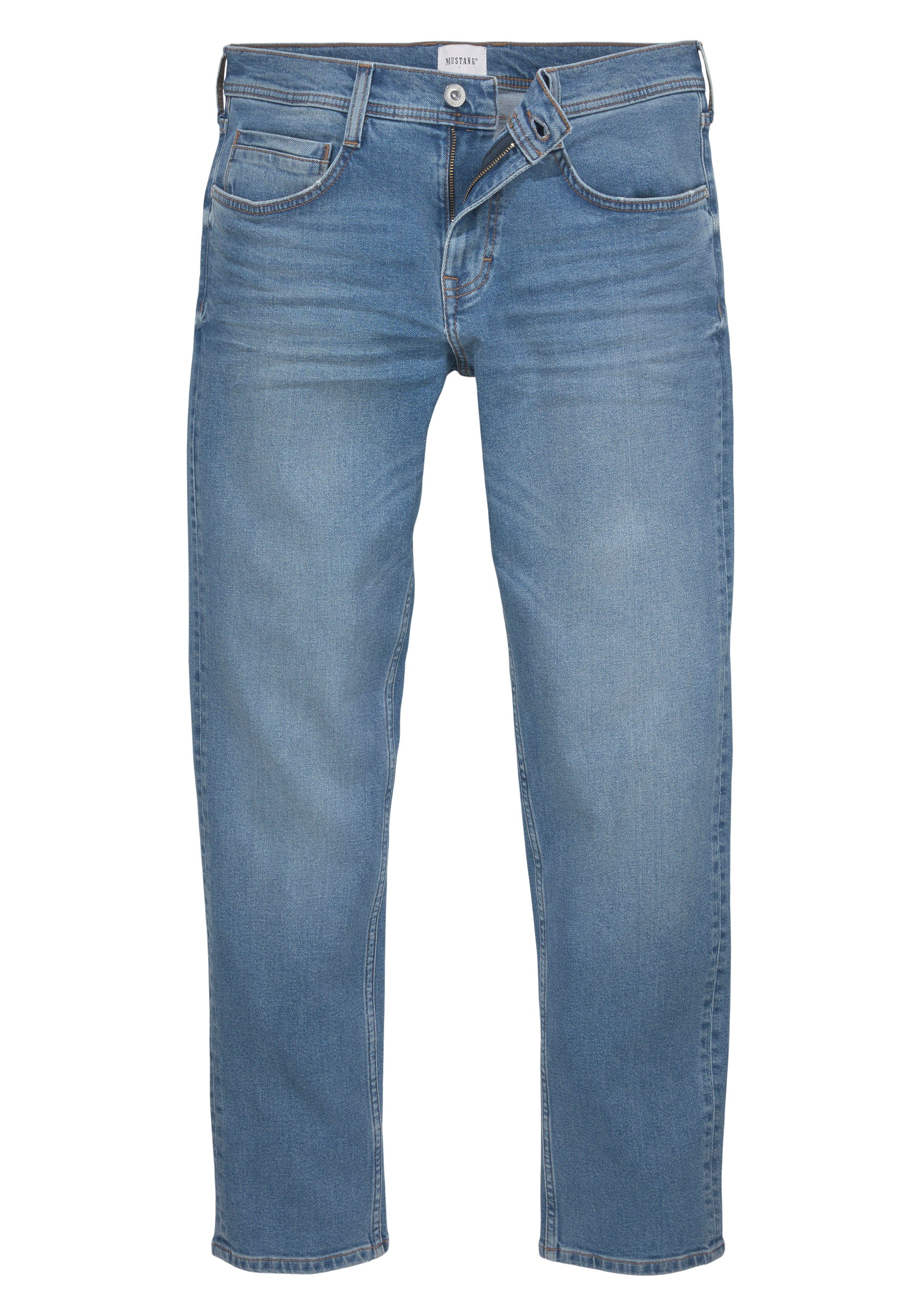 Style washed medium Denver Straight-Jeans MUSTANG blue