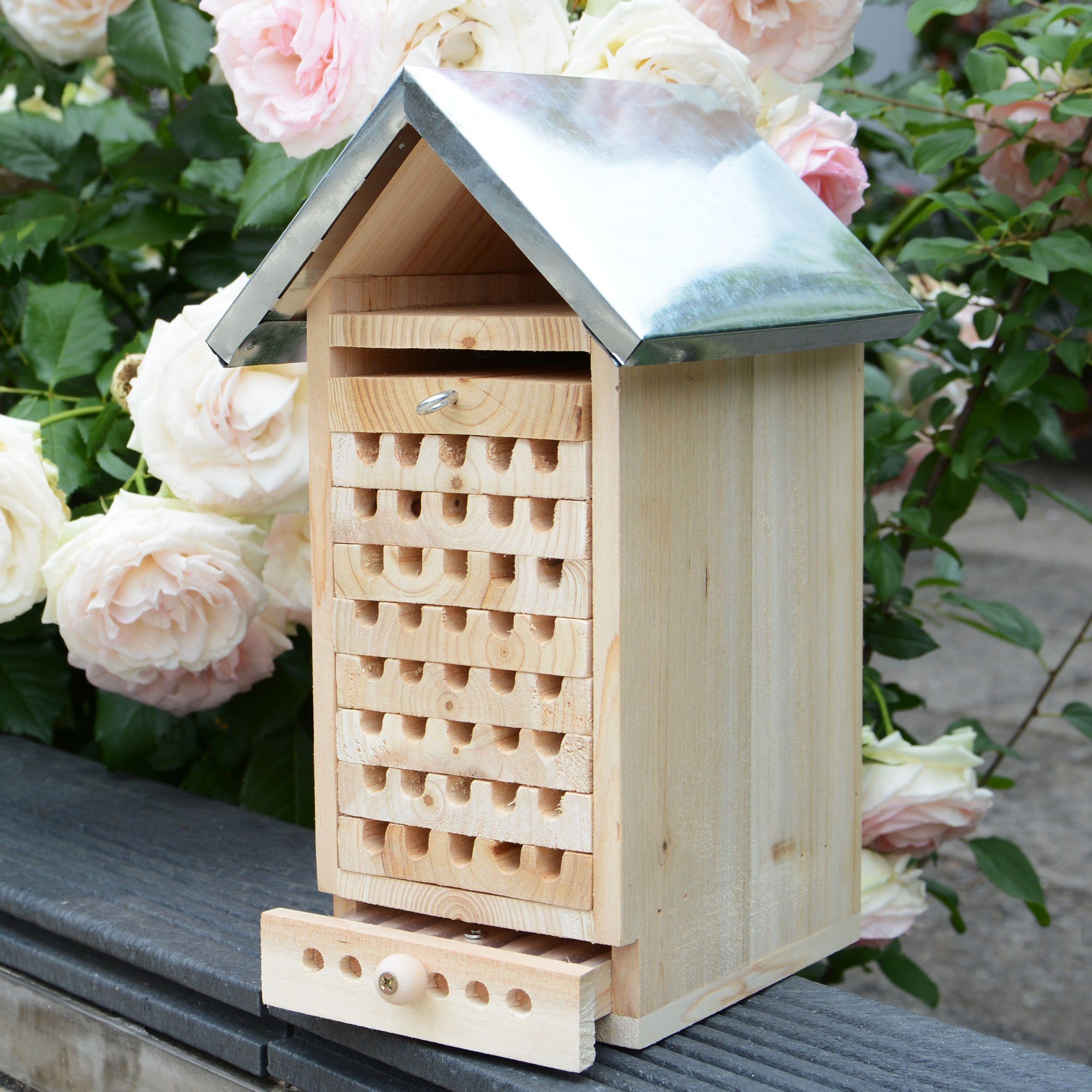 UNUS GARDEN Insektenhotel Wildbienenhaus mit Observer-Schubladen, (1-St)