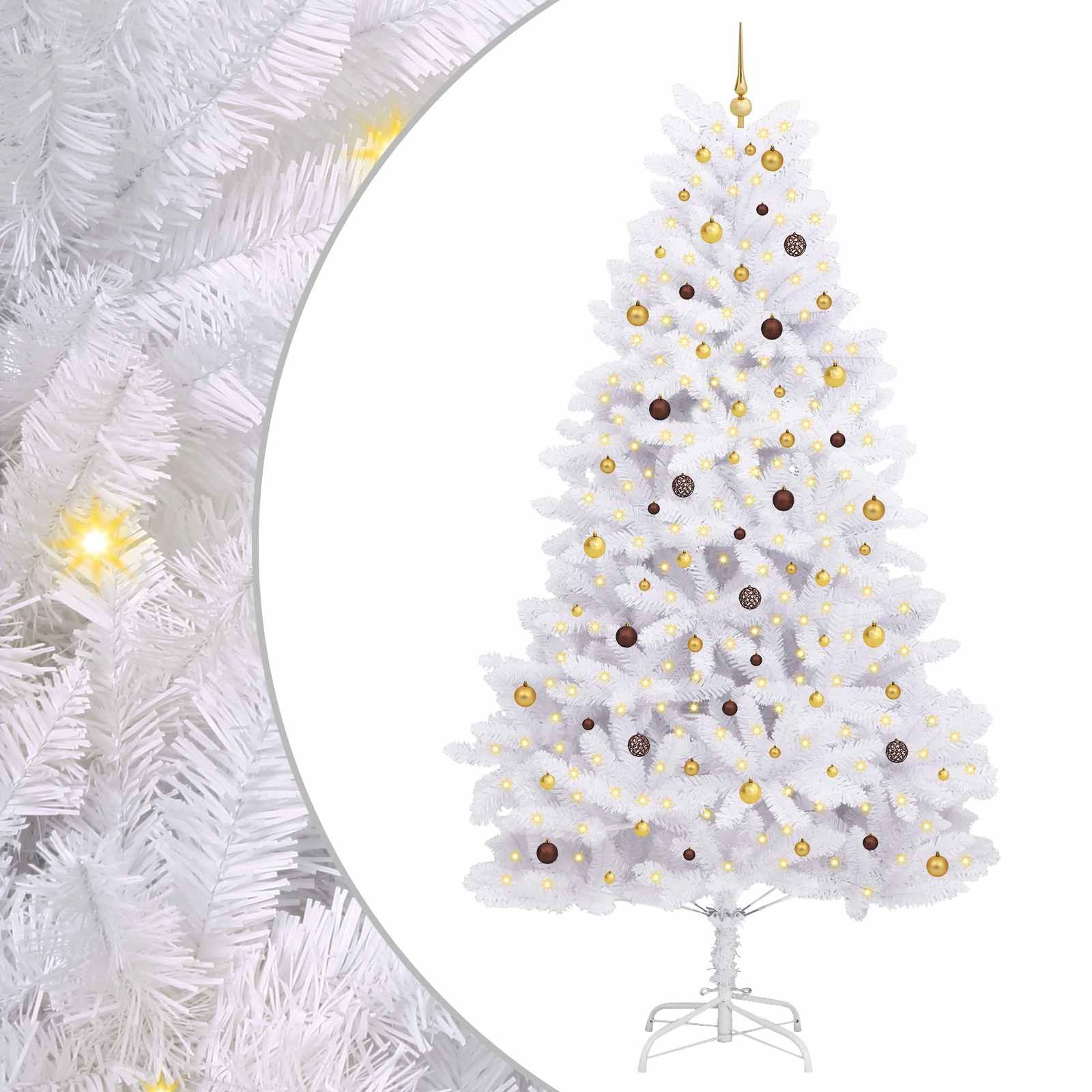vidaXL Christbaumschmuck Künstlicher klappbarer Weihnachtsbaum Weiß 138 x 138 x 300 cm (1-tlg)