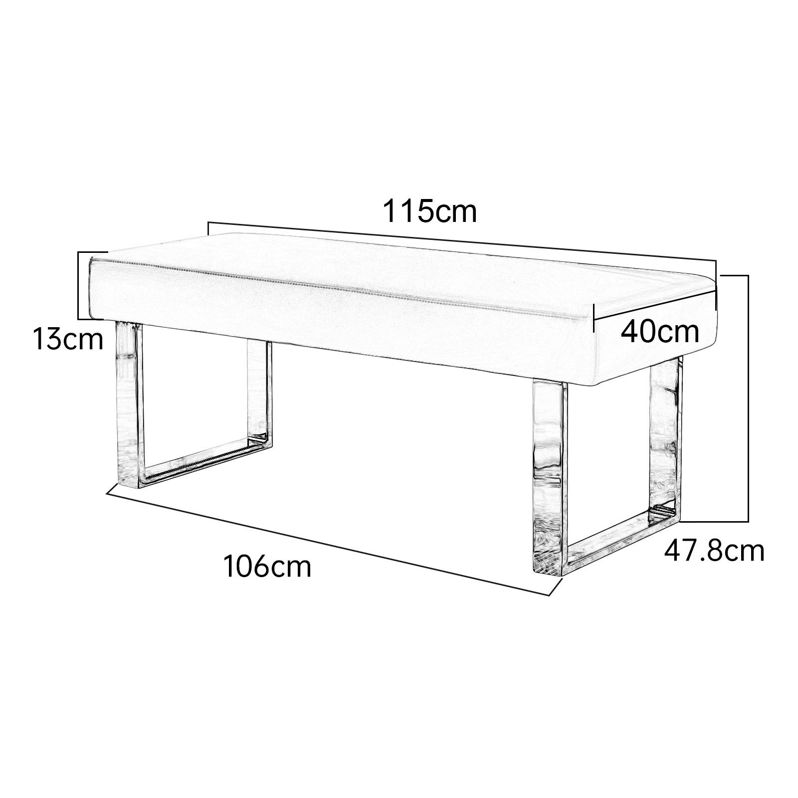Jiexi Sitzbank 1 St Gepolsterte Bänke für Esstisch und Schlafzimmer günstig online kaufen