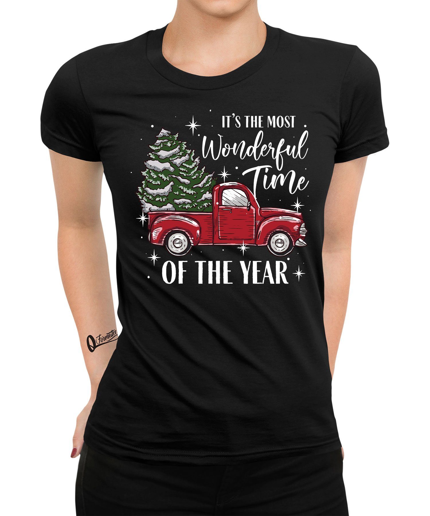 Quattro Formatee Kurzarmshirt Hallmark Wonderful Time - Weihnachten X-mas Weihnachtsgeschenk Damen (1-tlg) | T-Shirts