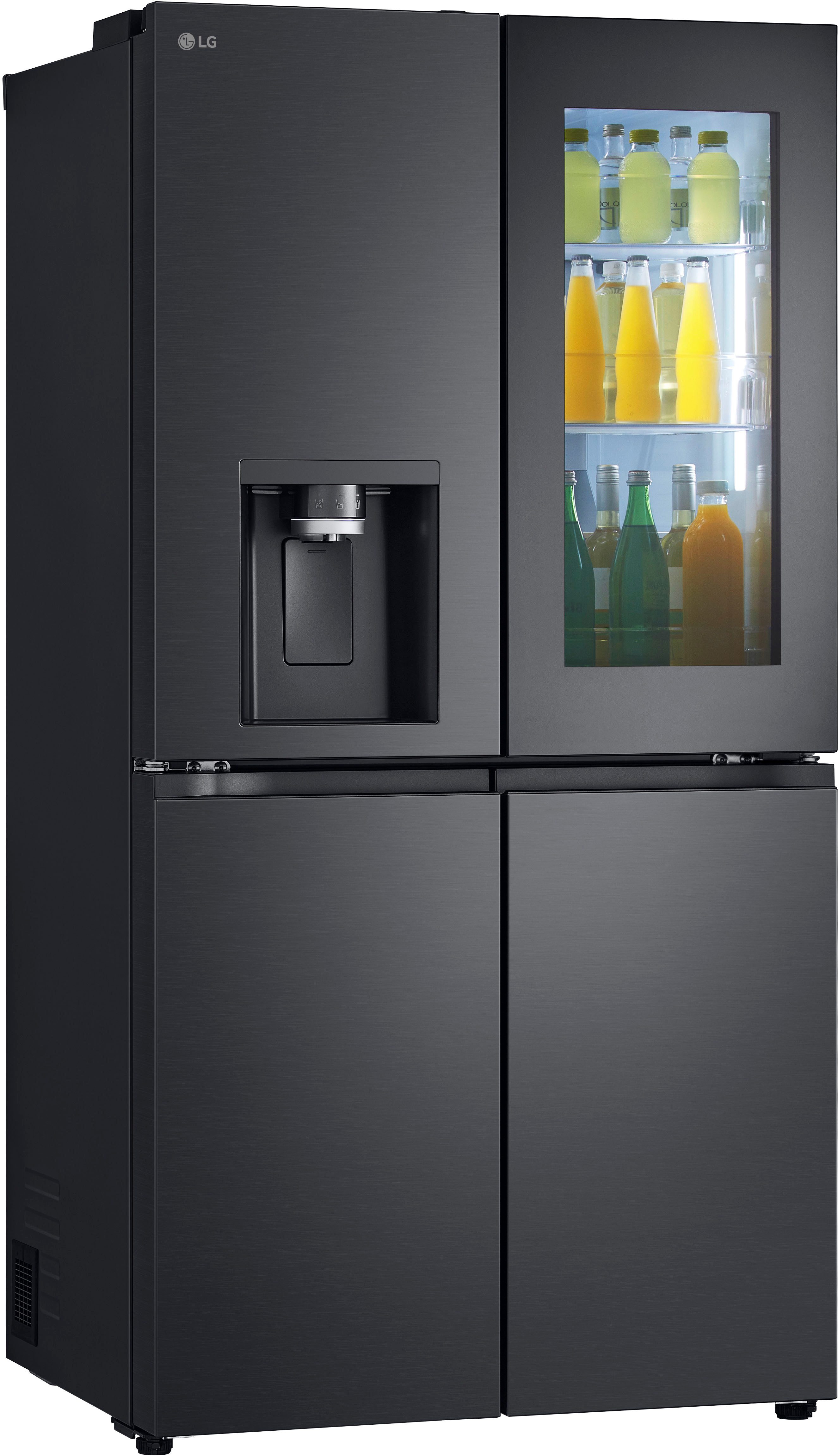 Valentinstagsgeschenk LG Multi Door GMG960EVJE, 179,2 cm hoch, 91,4 cm breit, InstaView Multi-Door, schwarz, Front: Essence Black Steel