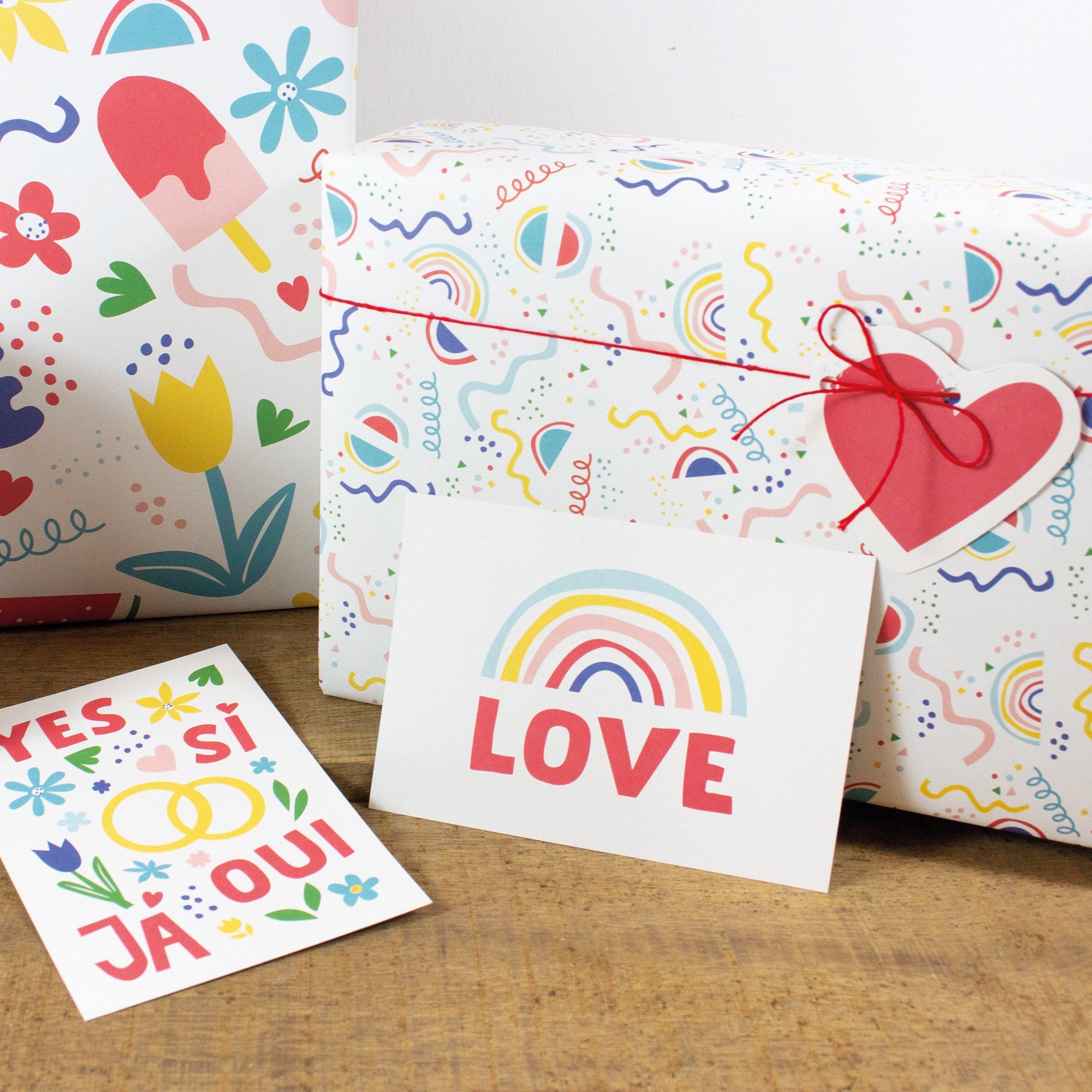Bow & Hummingbird Geschenkpapier Geschenkpapier Party, 100 % Recyclingpapier
