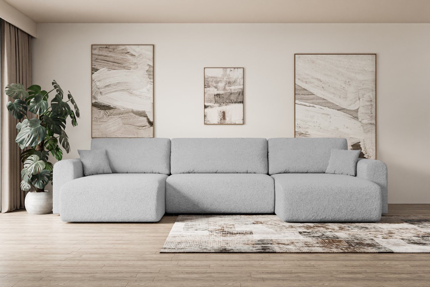 ALTDECOR Wohnlandschaft ORRO-U, Couch mit Schlaffunktion, Wohnzimmer - Wohnlandschaft, Corner Sofa Bett Eckcouch Couch L-Form Schlafcouch Ausziehbar
