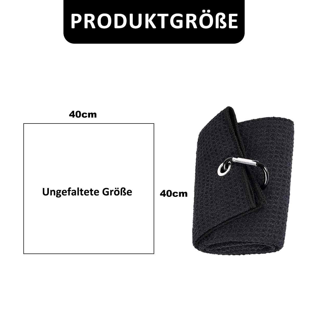 Jormftte Handtücher Golfhandtuch Fold Golf Handtuch Sporthandtuch Handtücher Schwarz+Grün Microfaser