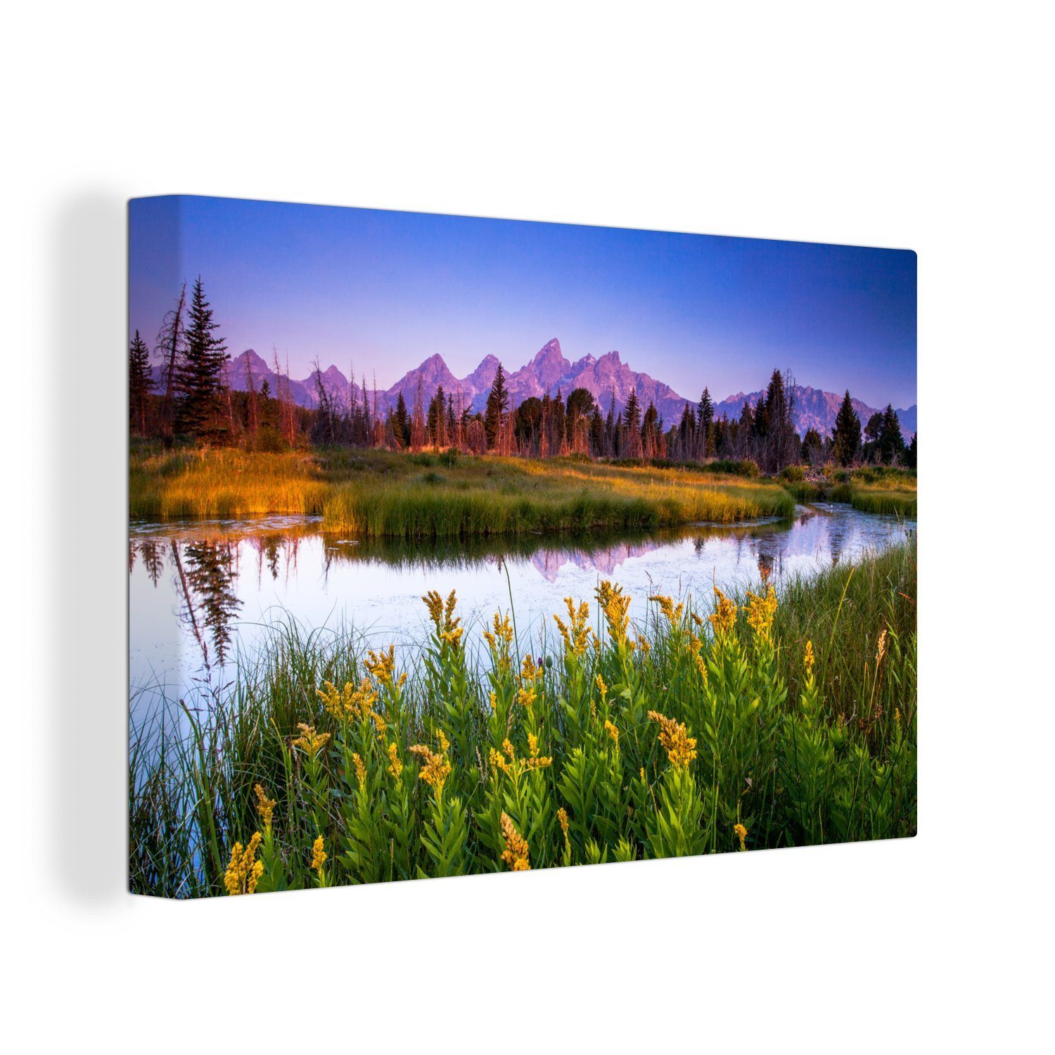 OneMillionCanvasses® Leinwandbild Die Besonderheit des Grand Teton National Park, (1 St), Wandbild Leinwandbilder, Aufhängefertig, Wanddeko, 30x20 cm