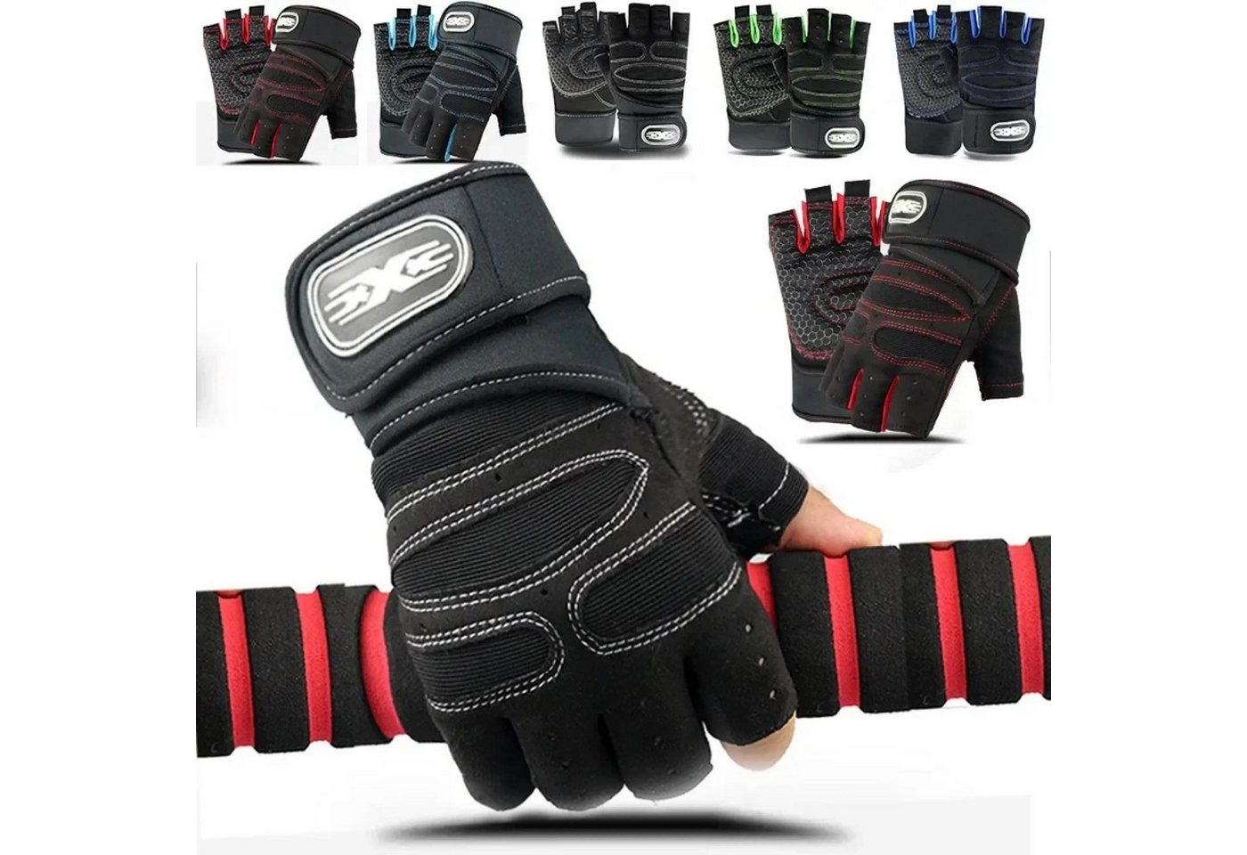 Sport-Knight® Trainingshandschuhe Sporthandschuhe mit Handgelenkschutz, Fitness, Radfahren, Workout