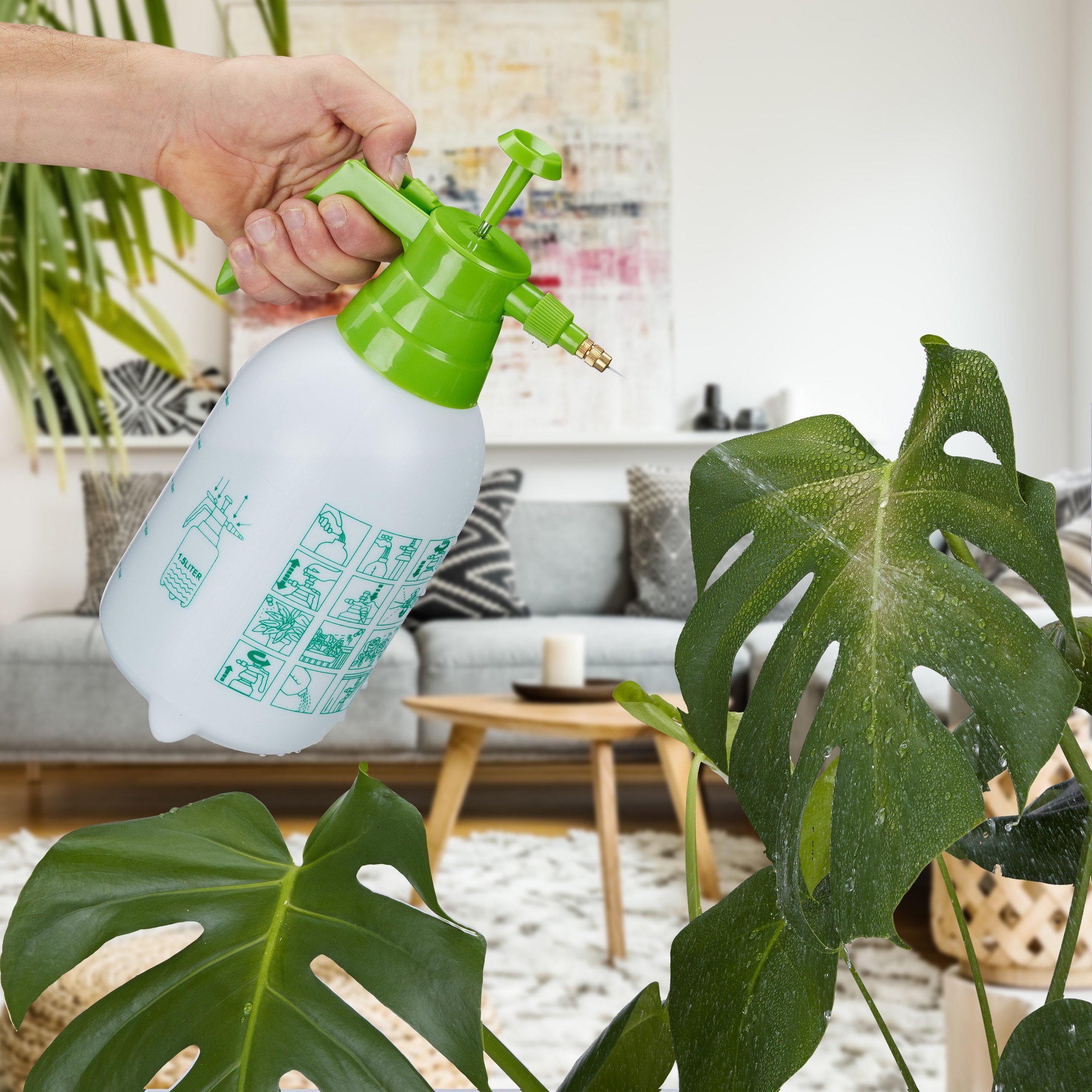 relaxdays Drucksprühgerät 5 x Drucksprüher 1,5 Liter