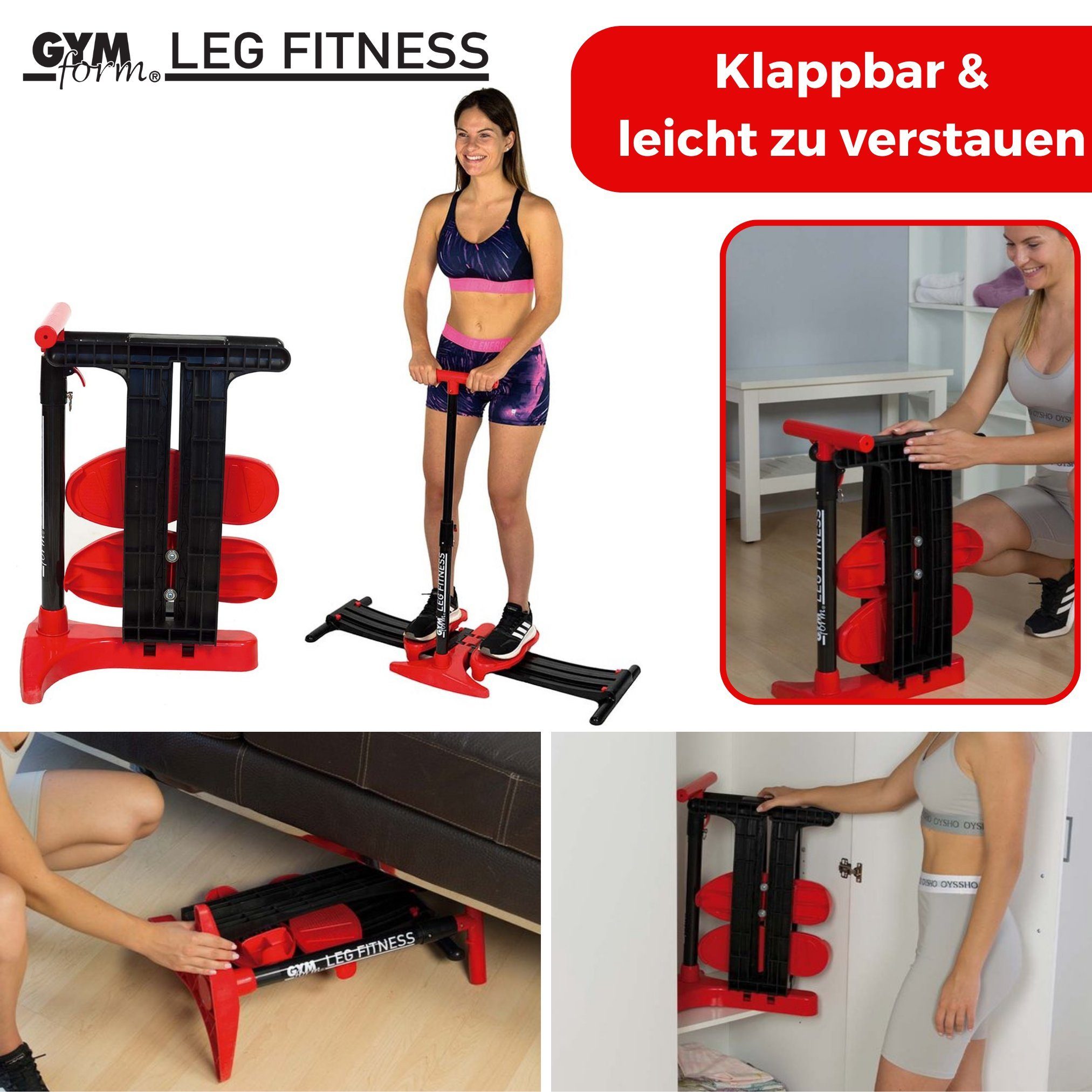 Trainer Beine & Leg Fitness Multitrainer für für Beckenbodentrainer, klappbar zuhause - Gymform® Po Bauch,