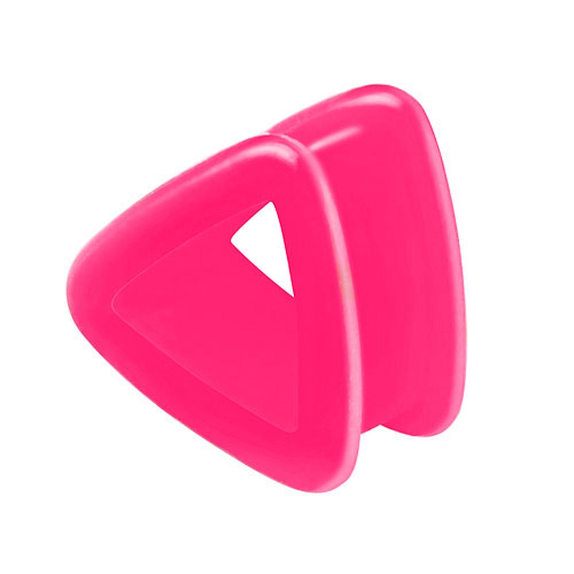 Plug Ohrpiercing Pink Dreieck, Flexibel Tunnel Silikon Piercing Dreieck Plug Flesh Bunt Taffstyle Plug Piercing Ohr Flexibel
