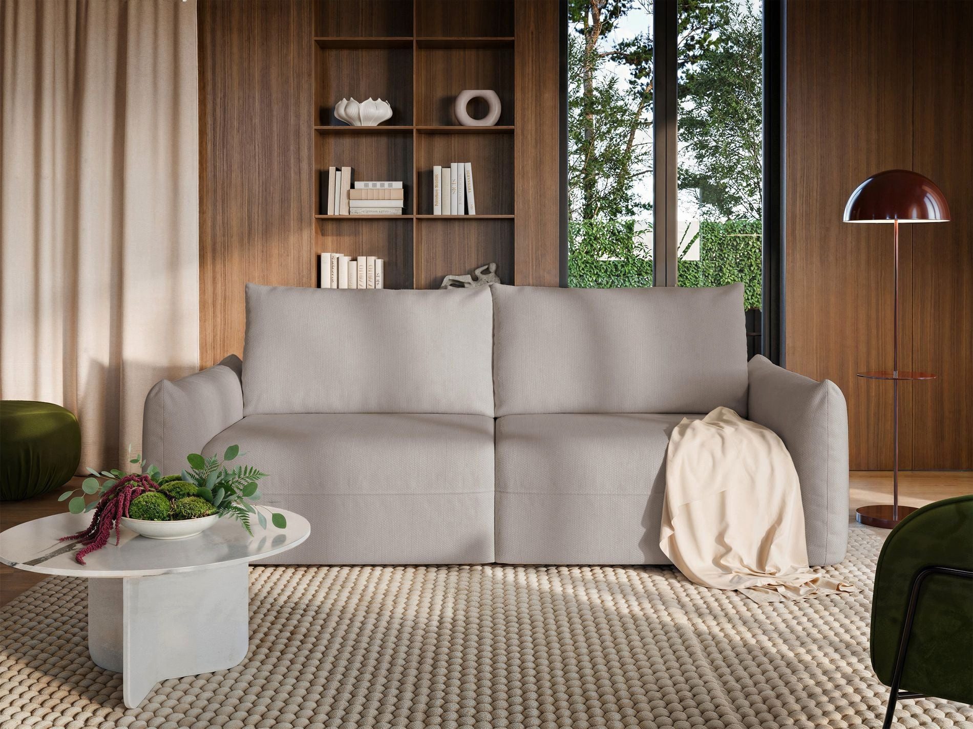 Selsey Schlafsofa, 3-Sitzer-Schlafsofa mit DL-Auszug, Chenille und Bettkasten