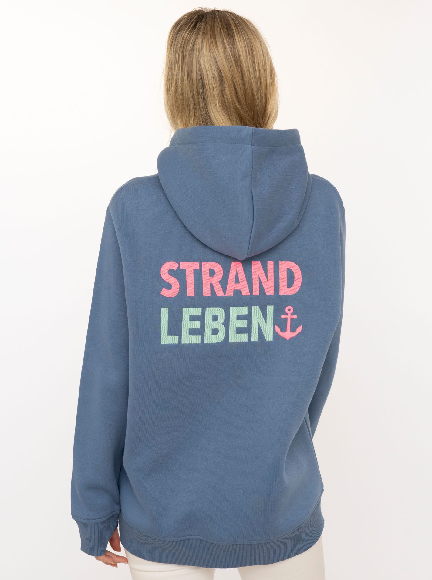 Zwillingsherz Hoodie "Meine Heimat" mit aufgesticktem "Strand"-Schriftzug v günstig online kaufen