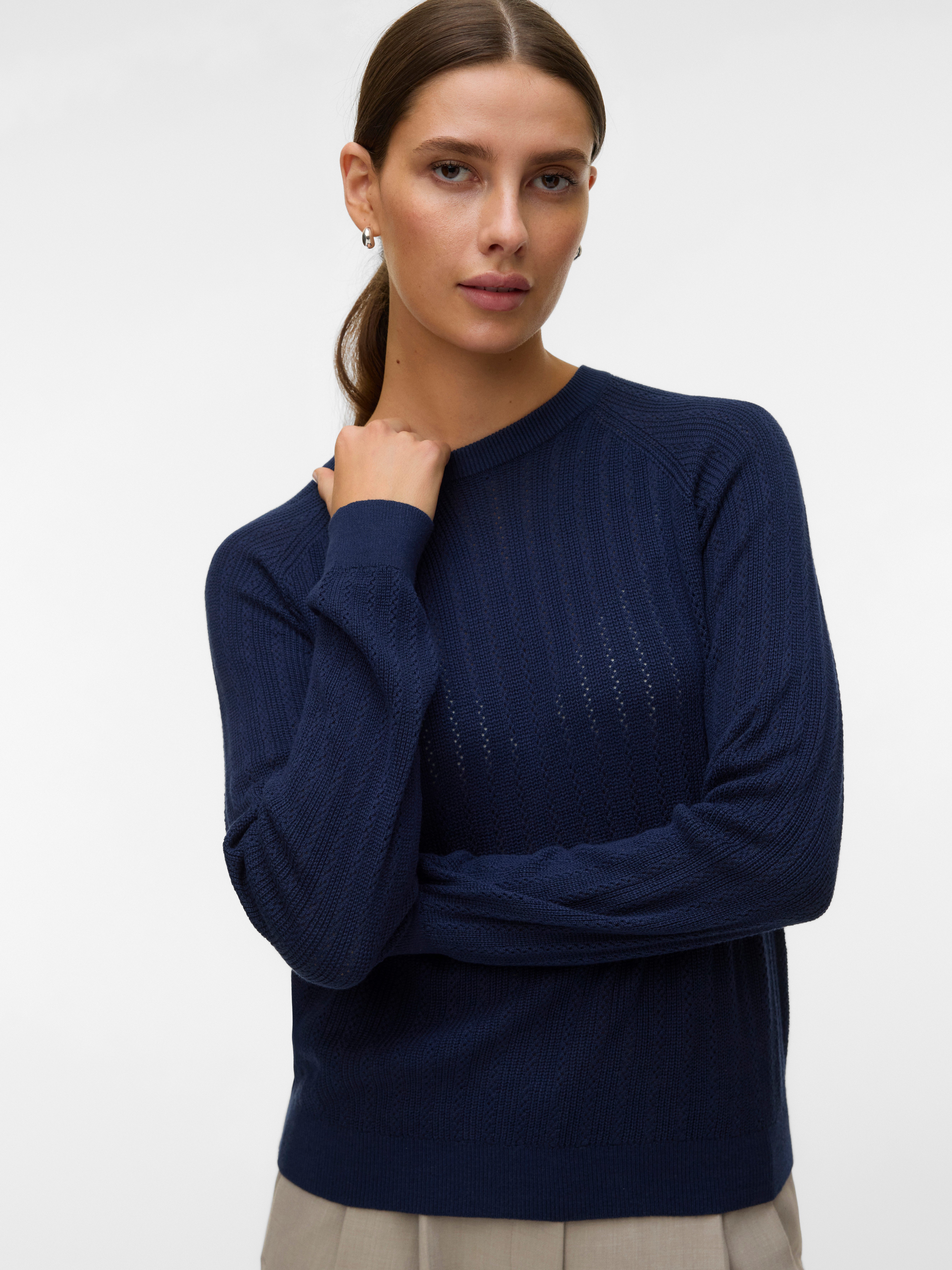 Vero Moda Strickpullover VMNEWLEX POINTELLE LS O-N PULLOVER NOOS