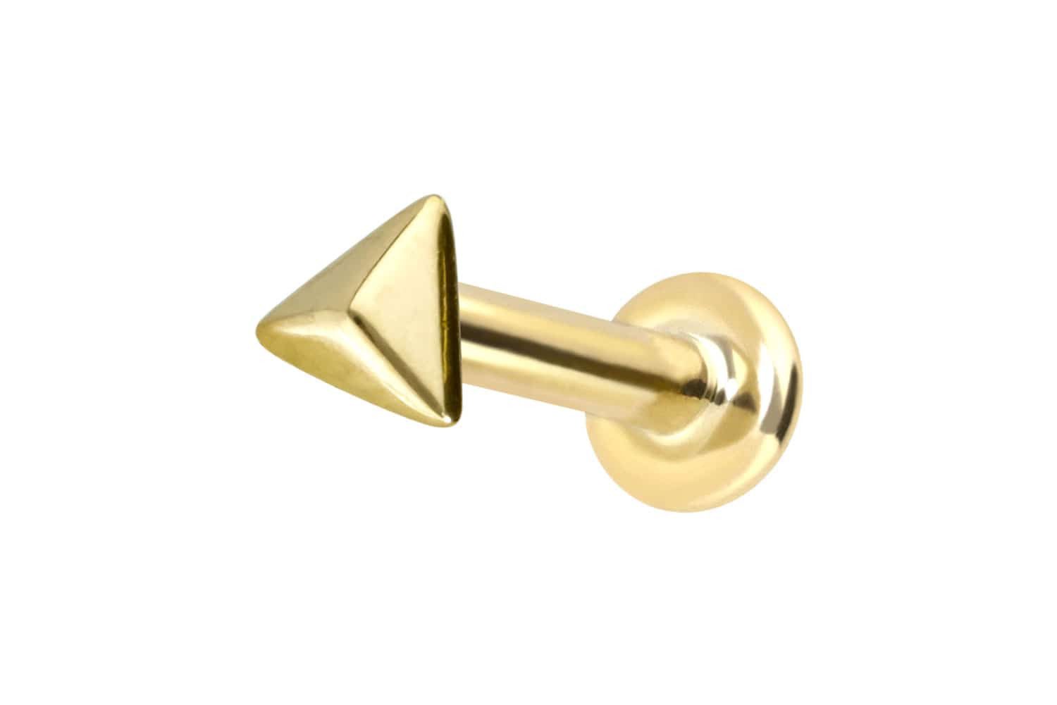 PIERCINGLINE Piercing-Set 14 Karat Gold Labret mit Innengewinde PYRAMIDE (Labrets, 1-tlg)