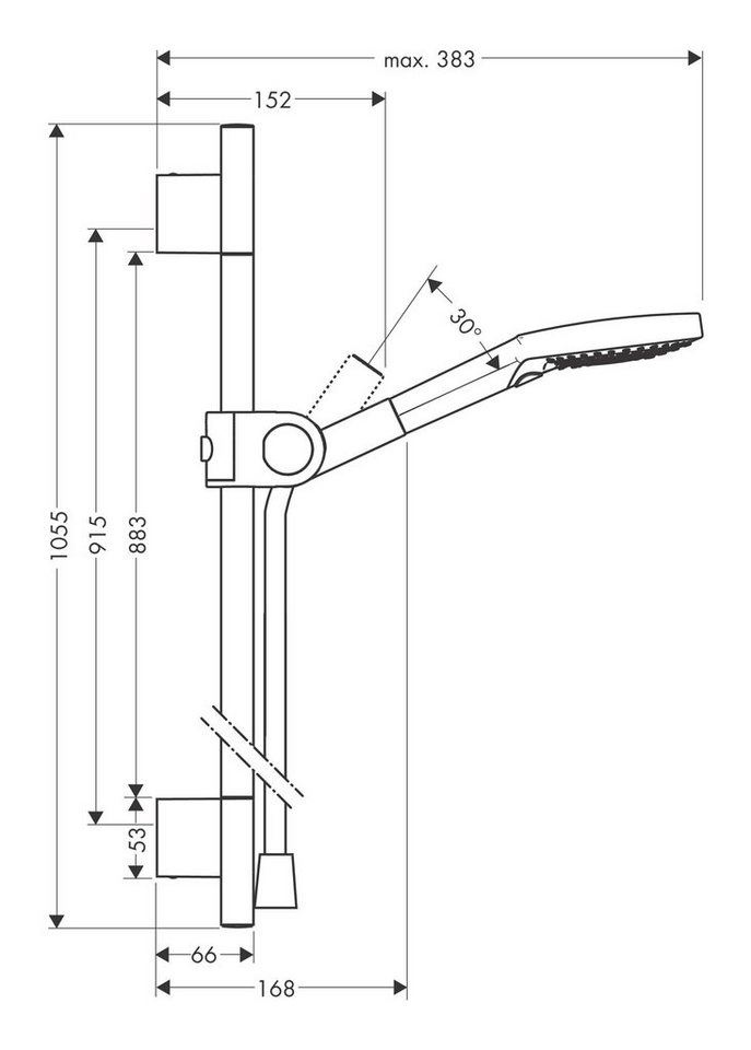 Thumbnail - hansgrohe Stangenbrause-Set Axor Uno, Höhe 105.5 cm, 3 Strahlart(en), Brauseset mit Handbrause 120 3jet