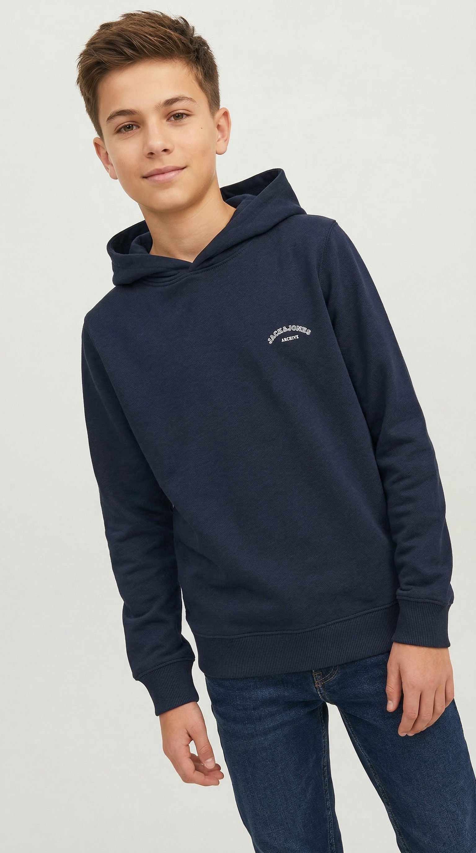 Jack & Jones Junior Kapuzensweatshirt JJCOLLEGE LOGO SWEAT HOOD JNR mit Logoprint