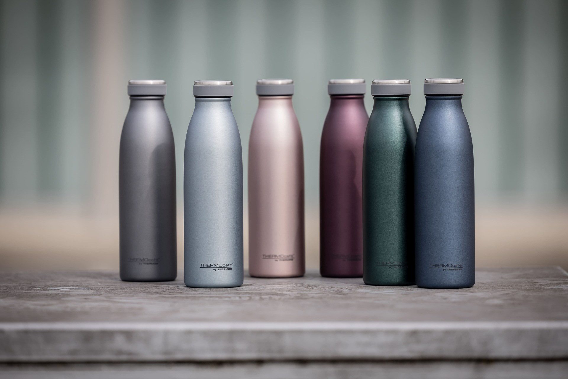 THERMOcafé Isolierflasche TC BOTTLE, aus doppelwandigem Edelstahl, spülmaschinenfest, gummierter Drehverschluss, absolut dicht bei Kohlensäure