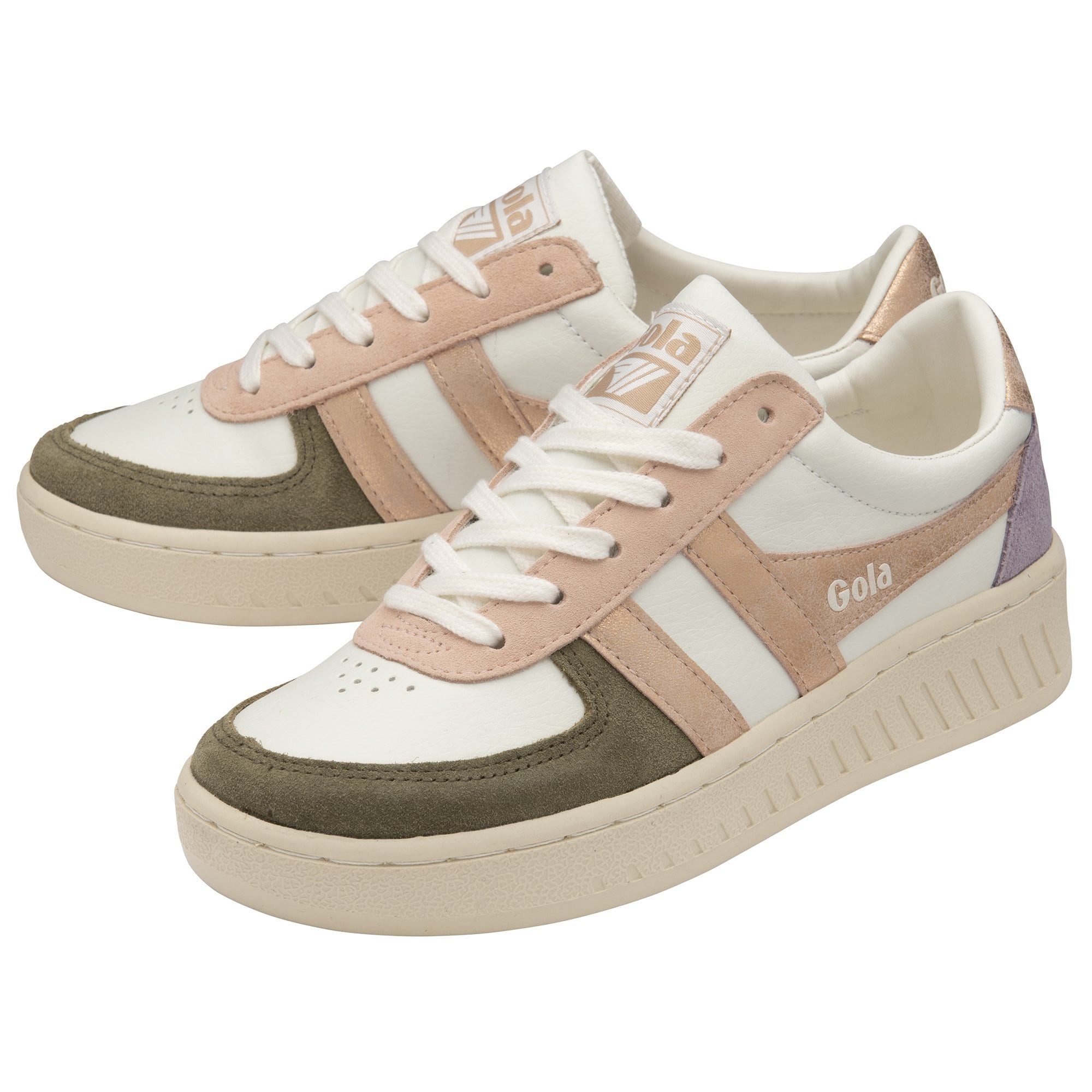 Gola Grandslam Quadrant 2024 weiss/khakigrün/rosegold Damen Sneaker