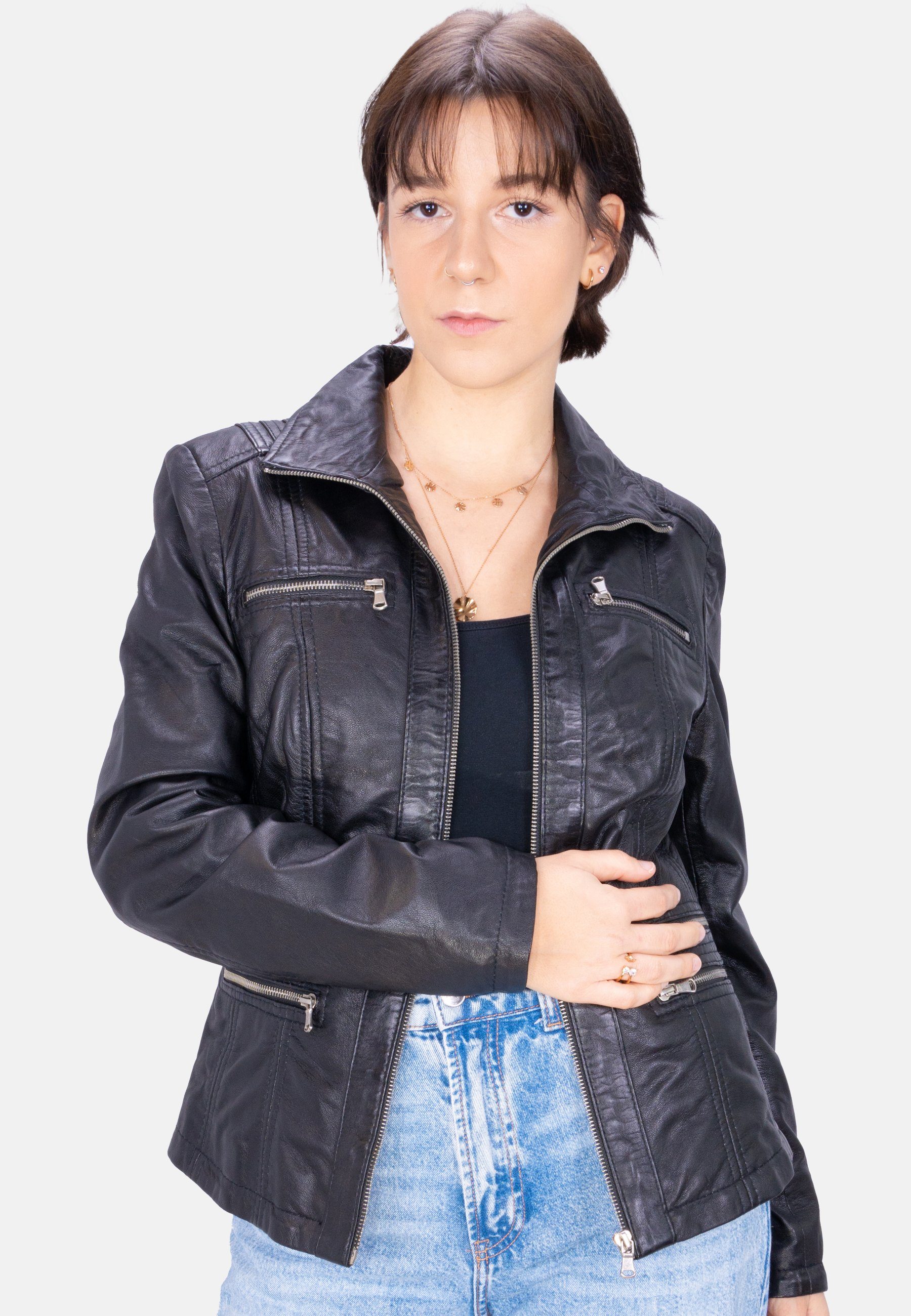 Lolus Lederjacke Clara Klassisch elegante Damen günstig online kaufen