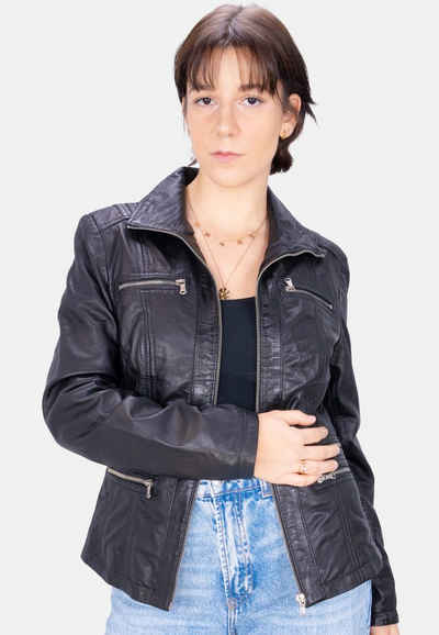 Lolus Lederjacke Clara Klassisch elegante Damen Lederjacke aus weichem Lammnappa Leder