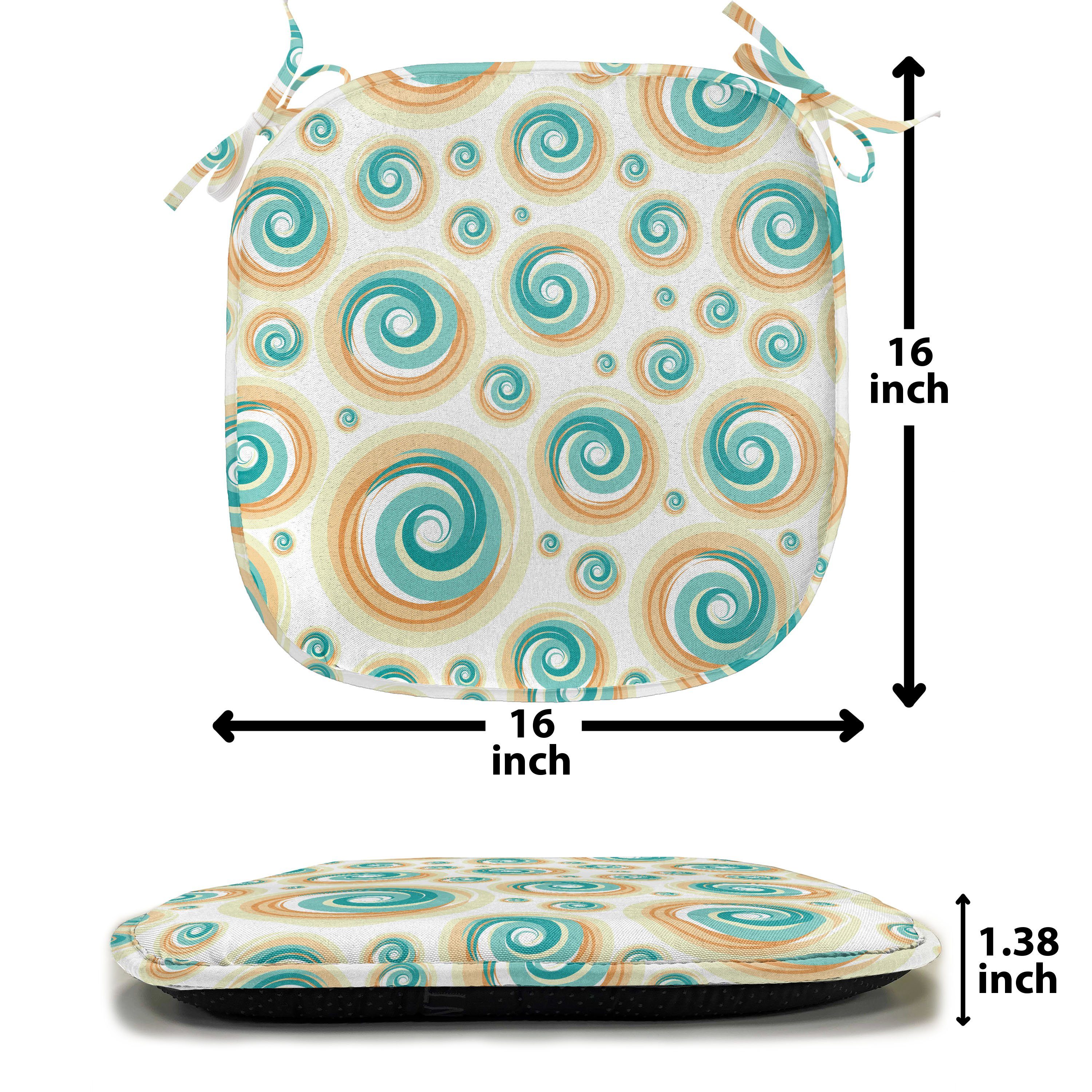 Kissen Riemen für mit Abakuhaus Küchensitze, wasserfestes Tile Spiral Geometrisch Dekoratives Stuhlkissen Kreis