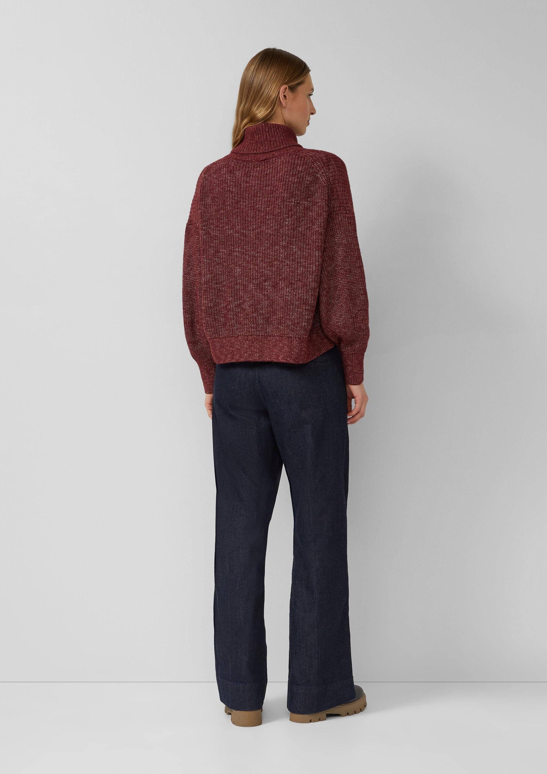 s.Oliver Longpullover Strickpullover Oversize-Strickpullover mit weiten Ärmeln und Rollkragen