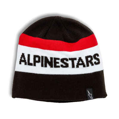 Alpinestars Strickmütze Beanie Stake (Schwarz/Weiß/Rot)