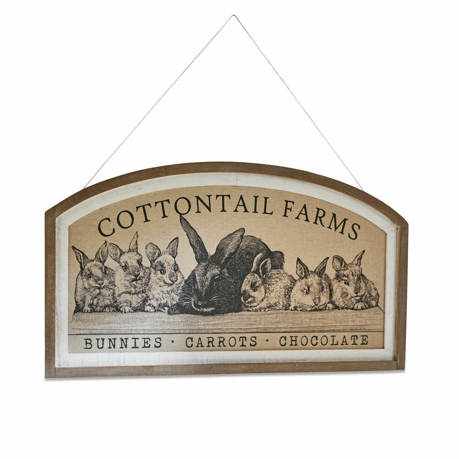 Mirabeau Wanddekoobjekt Dekoboard Cottontail Farms braun/creme