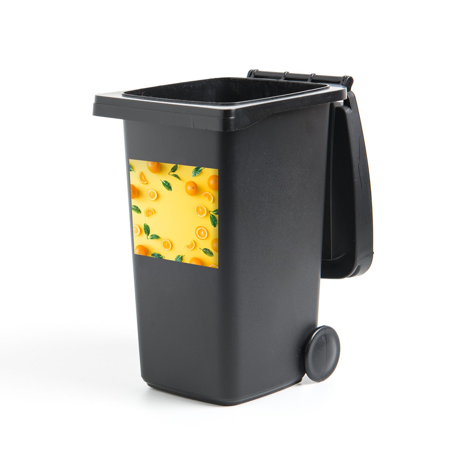 - Mülltonne, Obst (1 Sticker, Abfalbehälter St), Container, - Orange MuchoWow Mülleimer-aufkleber, Wandsticker Gelb