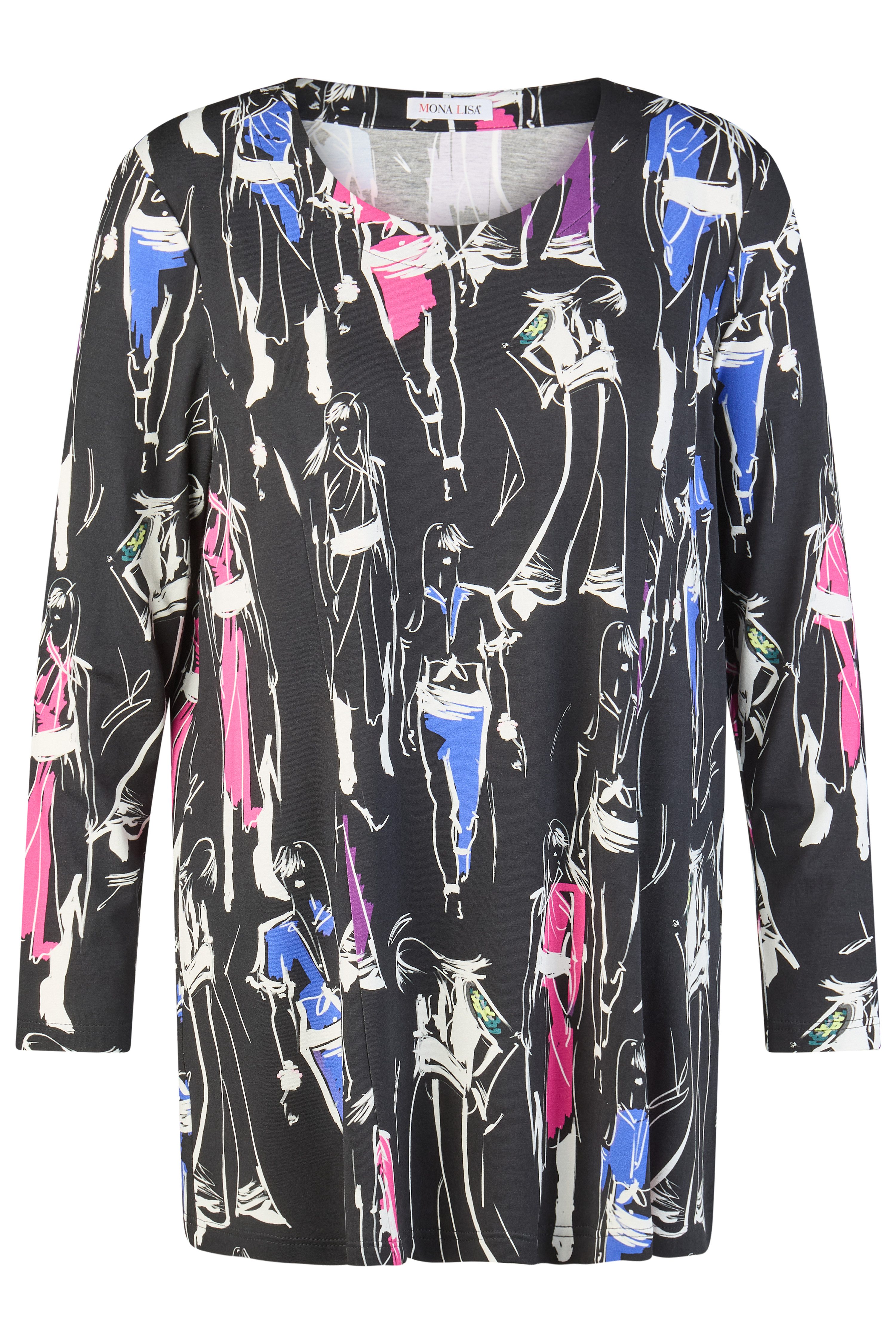 Mona Lisa Longshirt Große Größen elastische Viskosemischung / A-Linie