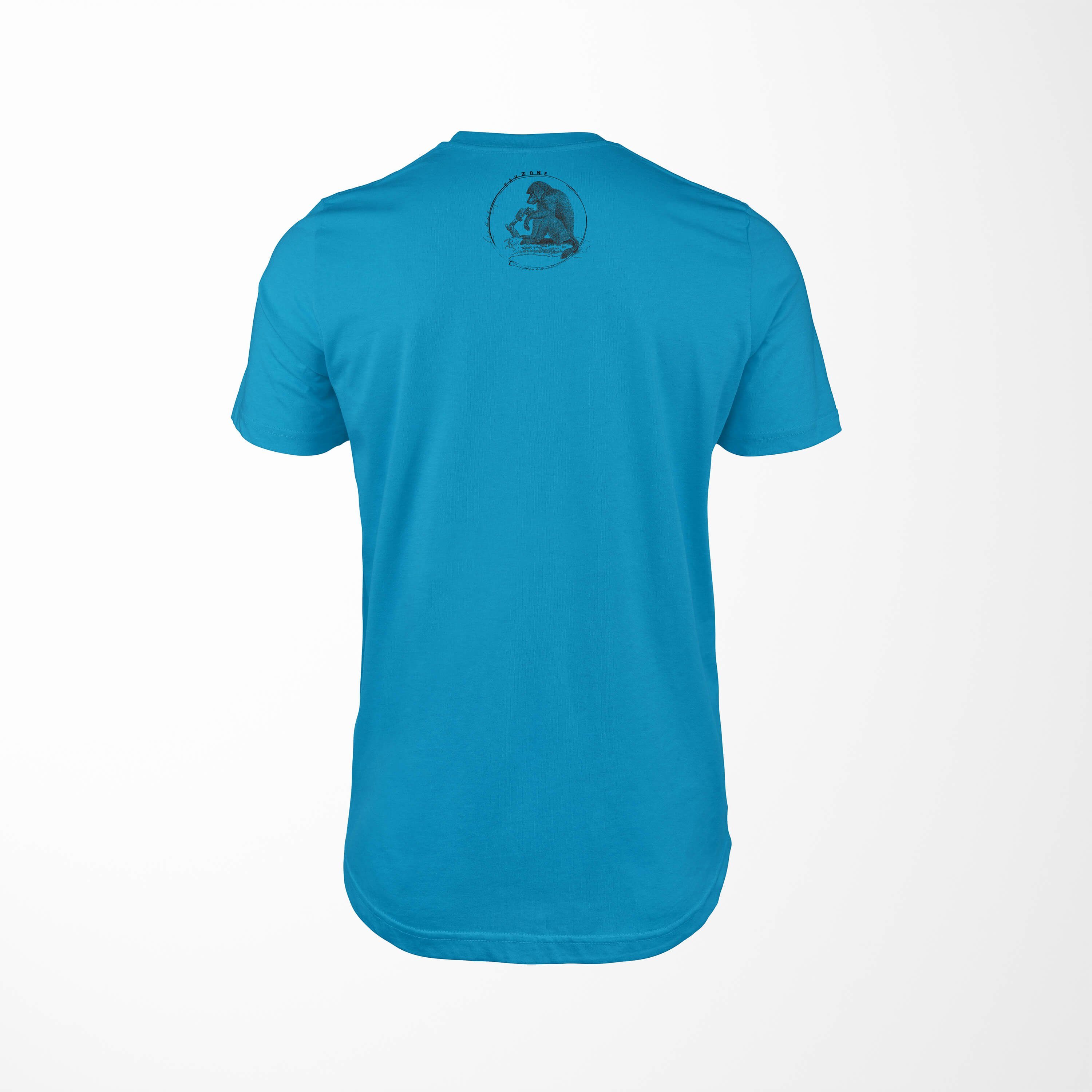 Evolution Sinus T-Shirt Art Pavian Herren Atoll T-Shirt