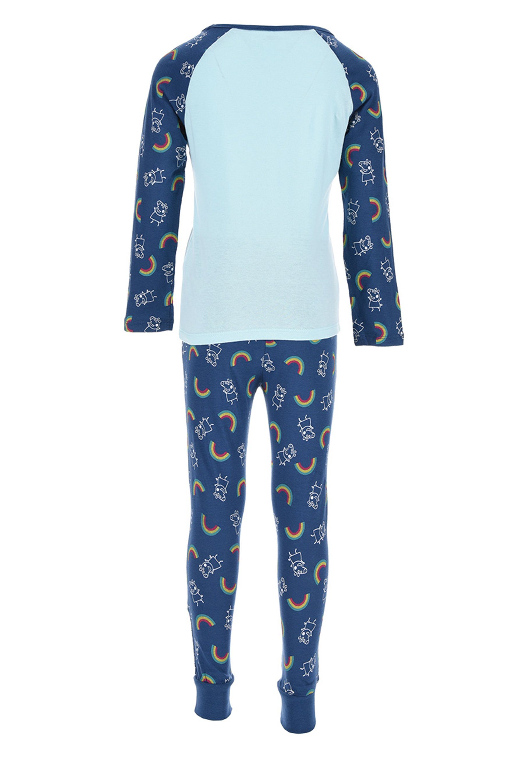 Schlaf-Set (2 Jungen Kinder Blau Peppa Pig Pyjama Schlafanzug tlg) Peppa Wutz