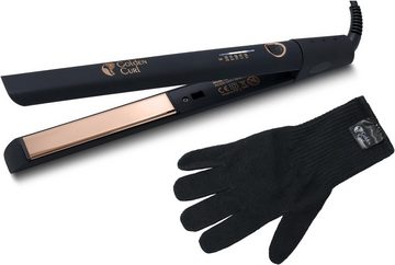 Golden Curl Glätteisen Inklusive Handschuh und rotierendem Kabel Keramic, 2-in-1 mit Ionic-Technologie Vielseitiger Multistyler mit 150-230°C