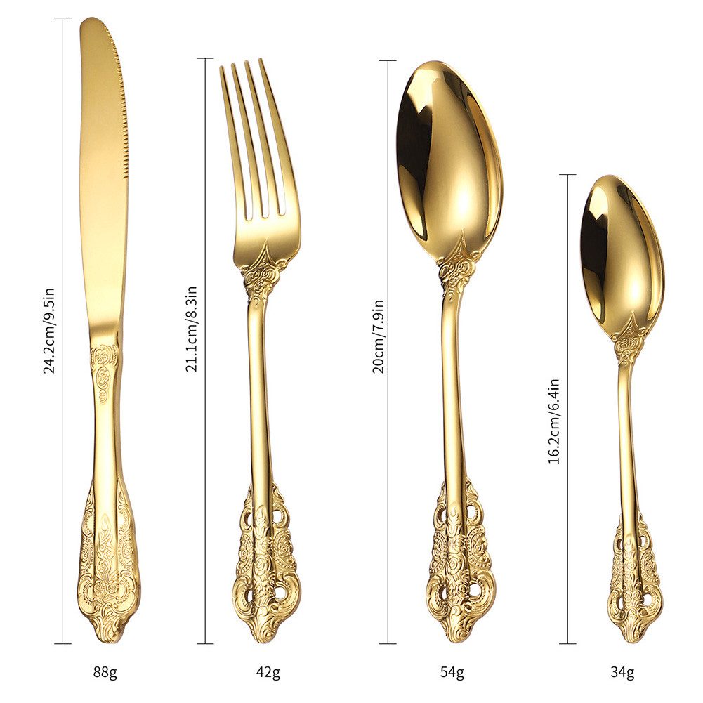 KEENZO Besteck-Set 24tlg.Edelstahl Besteck Set 6 Personen,Luxus Palaststil glanzpoliert (24-tlg), 6 Personen, Edelstahl
