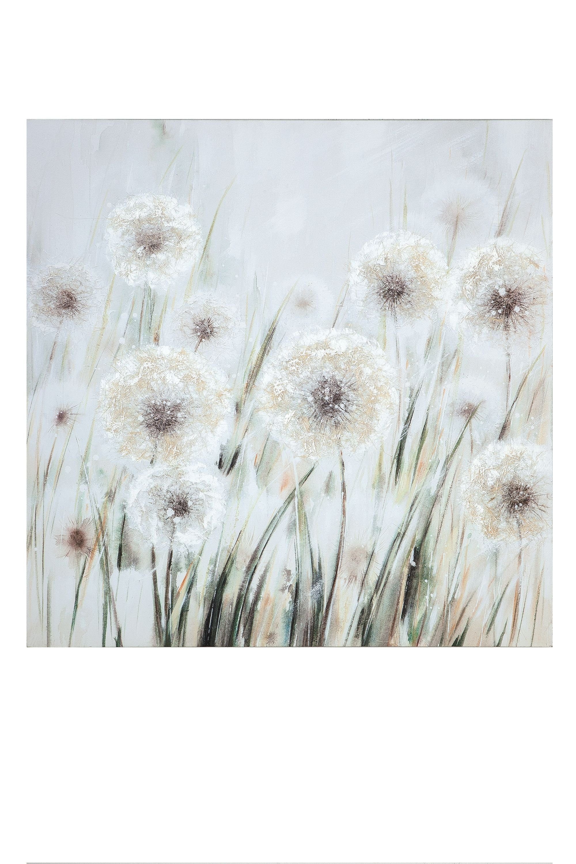 GILDE Wandbild GILDE Bild Pusteblumen-Wiese - creme-weiß - H. 90cm x B. 90cm