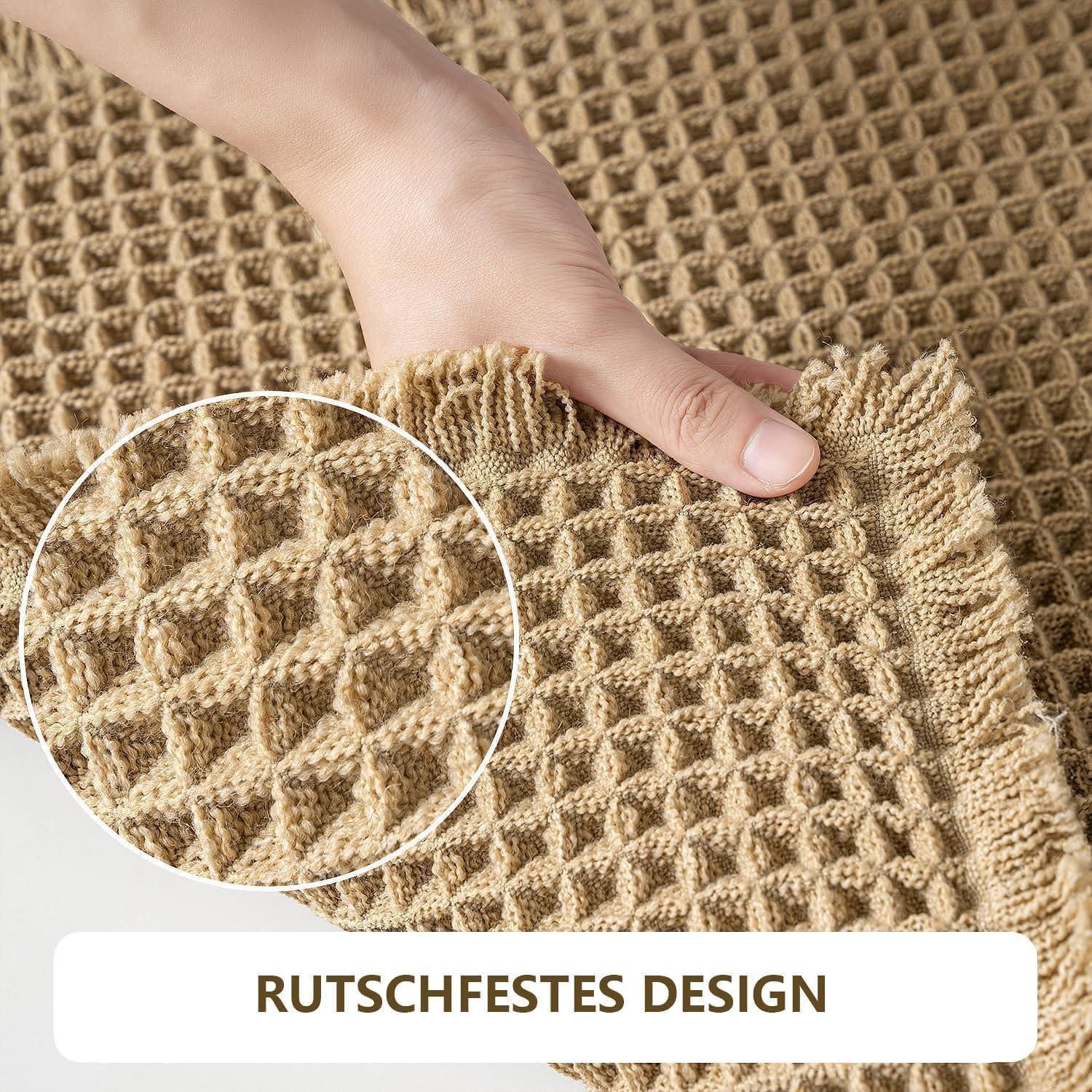 LuxusKollektion Badematte Badezimmermatte Boho Braun 60x150cm – Bild 3 von 5