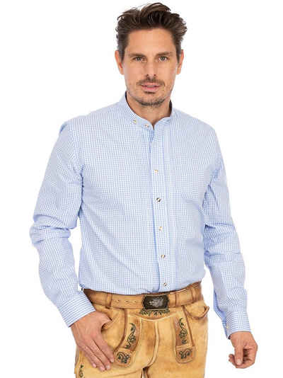 Almsach Trachtenhemd Hemd Stehkragen 175CO hellblau (Slim Fit)