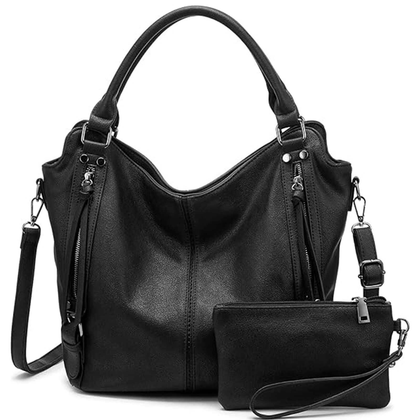 HAUSS SPOLE Umhängetasche Henkeltasche Damen Handtasche Shopper Leder Umhängetasche (Schultertasche Arbeitstasche Messenger-Tasche Top Griff Schultergurt, Freizeittasche, Ledertasche, Unitasche, Bürotasche), für Frau Frauen Jungen Freizeit Arbeit Business Schule Büro Reisen usw