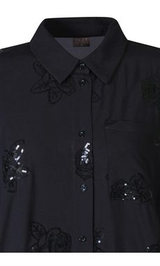 ZE-ZE Nordic Longbluse Longbluse mit Pailletten black bestickt