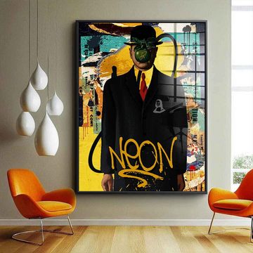 DOTCOMCANVAS® Acrylglasbild KINETIC 4 - STREETY MAGRITTE - Acrylglas, Acrylglasbild KINETIC 4 - STREETY MAGRITTE Pop Art Portrait Wandbild