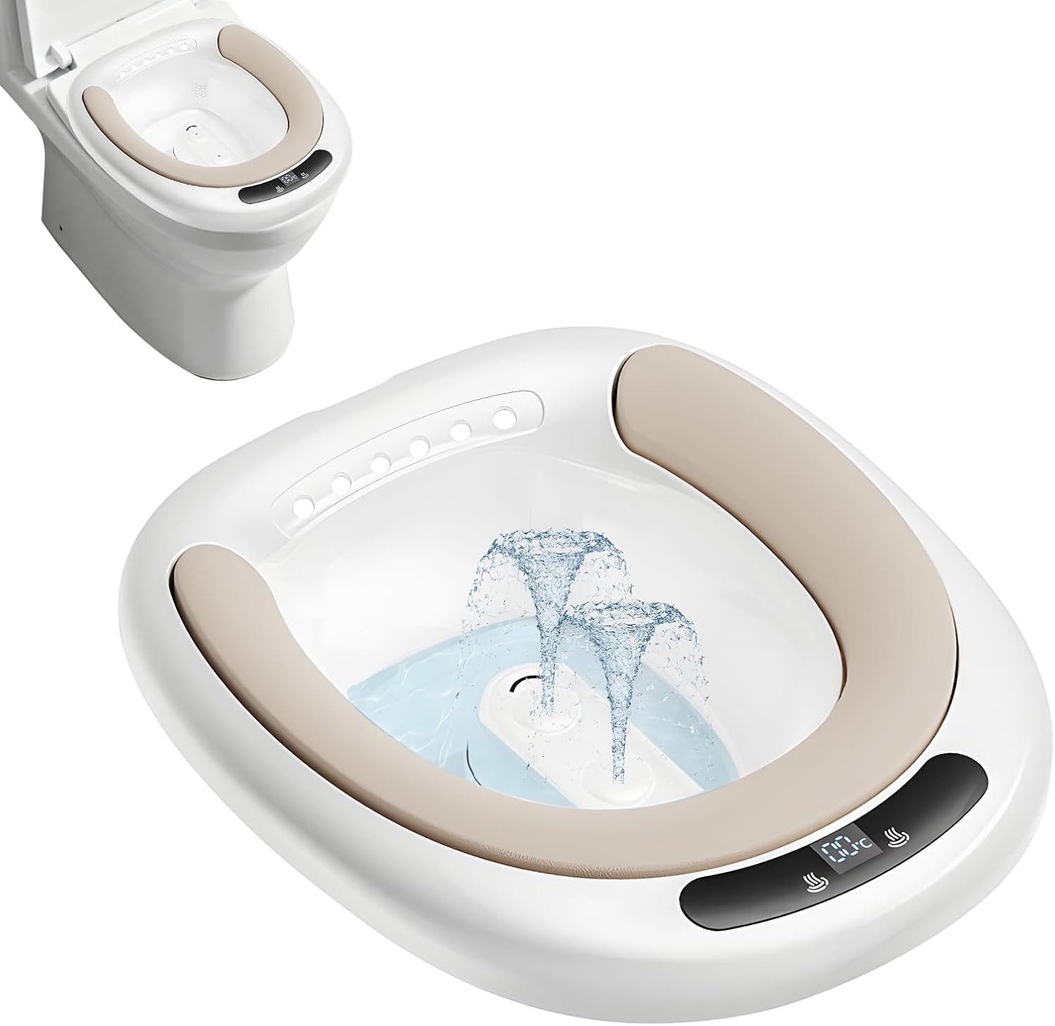 FELIXLEO Dampfdusche Sitzbad für Toilette, passend für 99%, 2 Düsen,Bidet fürIntimreinigung, 1-tlg.