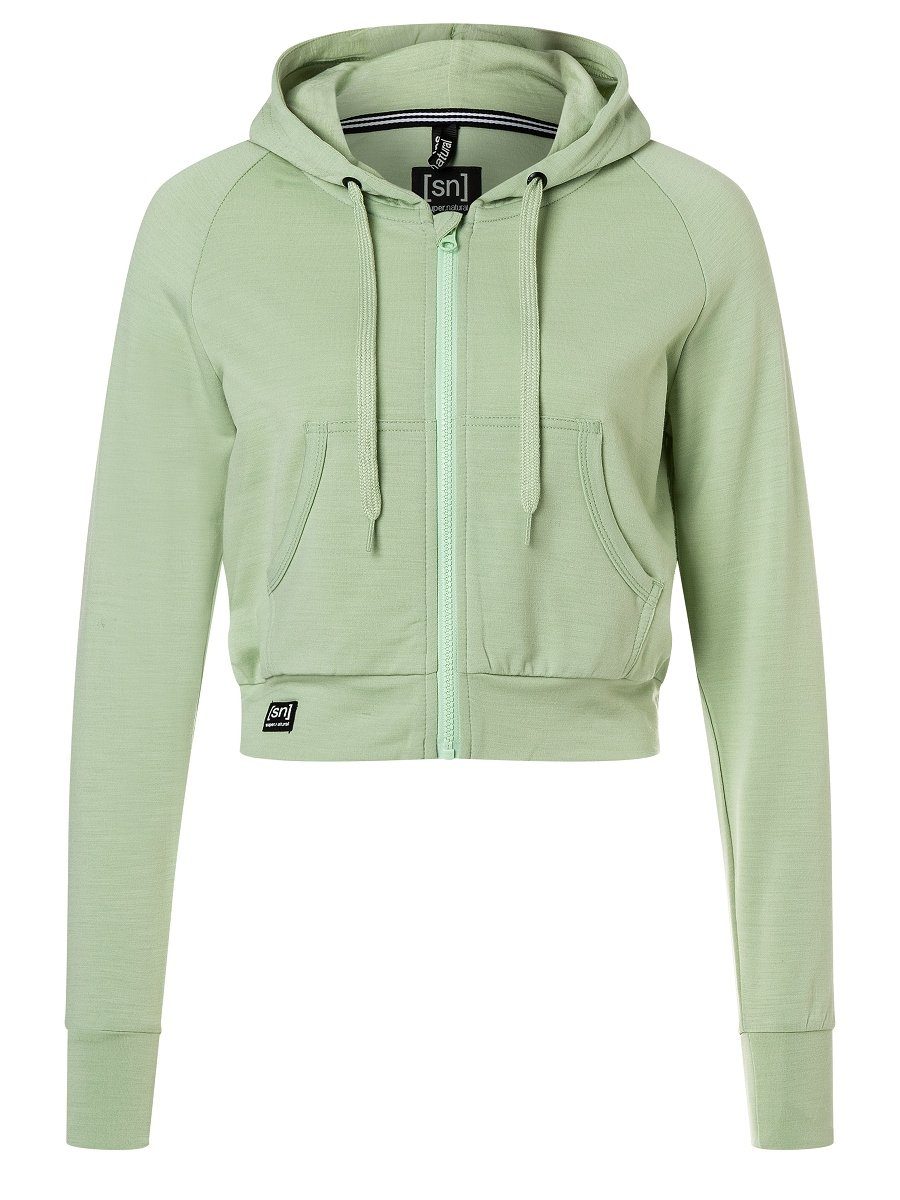 SUPER.NATURAL Sweatjacke Merino Hoodie W LIQUID FLOW HOODIE funktioneller Merino-Materialmix