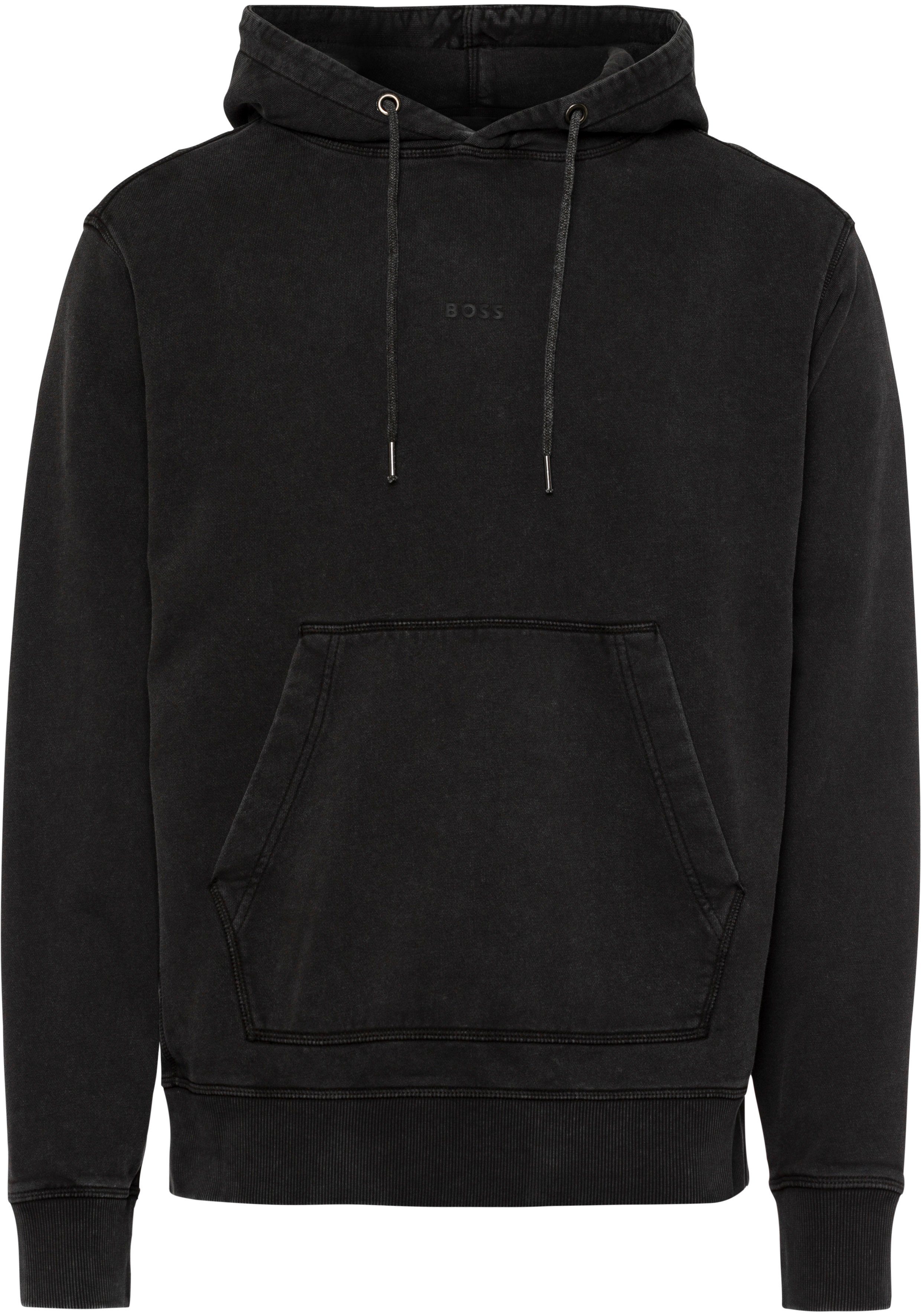 BOSS ORANGE Kapuzensweatshirt black002 seitlichen mit Rippeinsätzen (1-tlg)