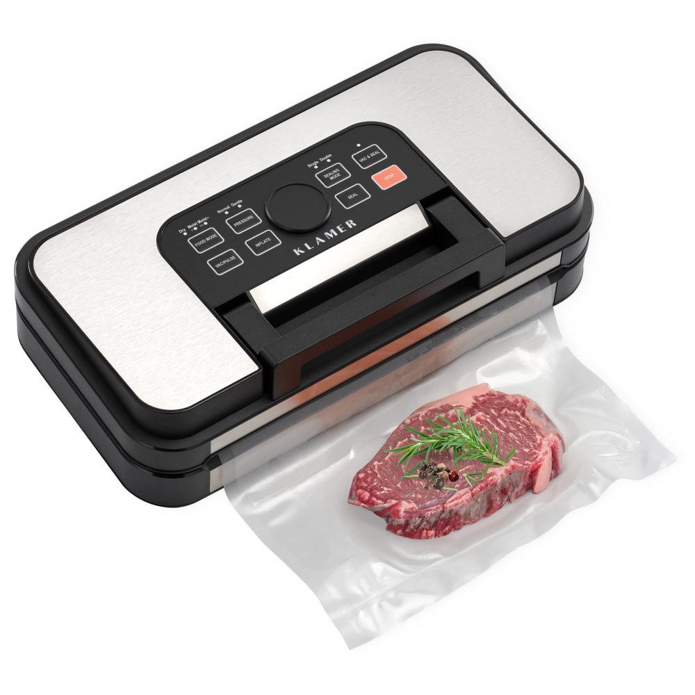 KLAMER Vakuumierer für trockene & feuchte Lebensmittel sowie Sous Vide – doppelte